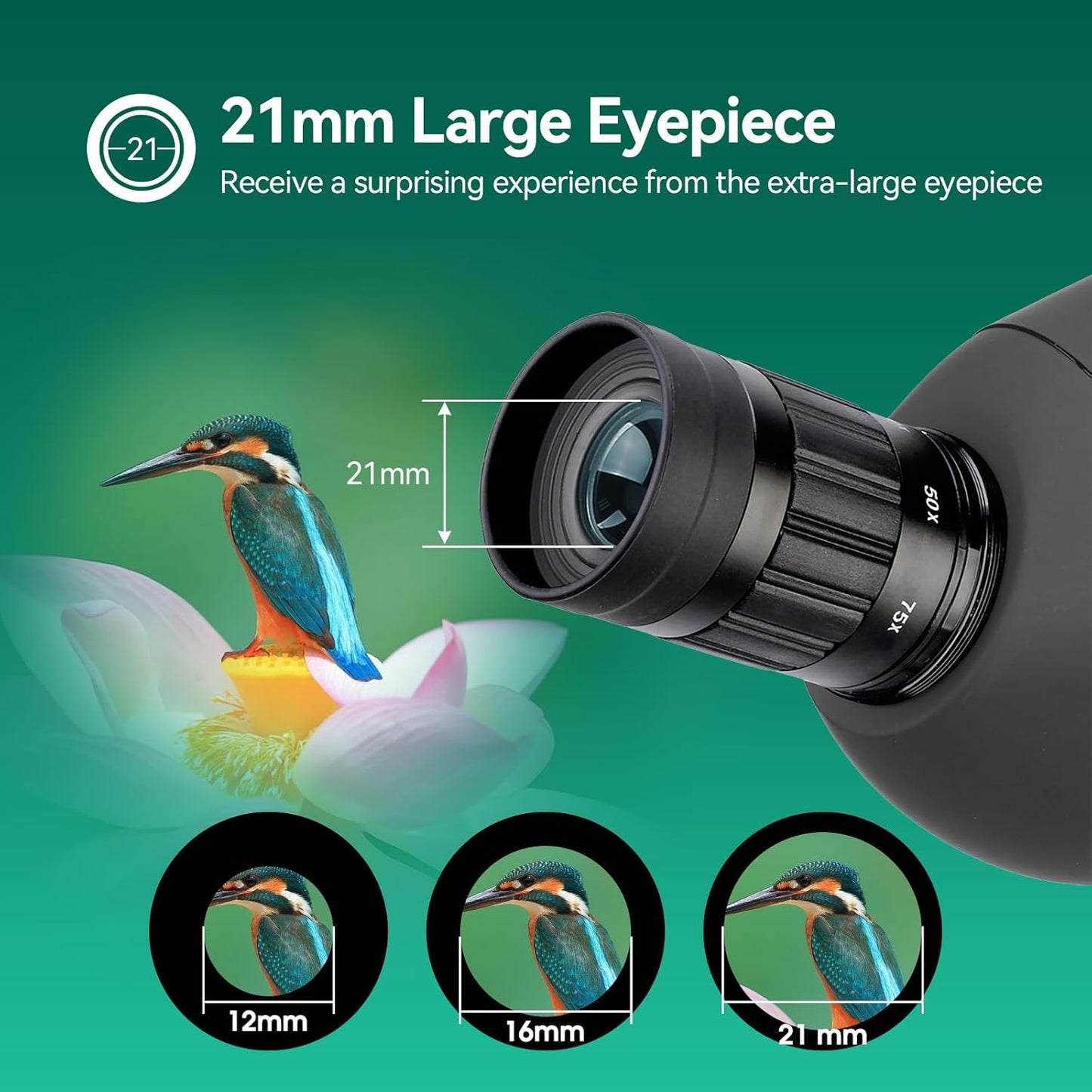SVBONY SV28 Spotting Scopes with Tripod, 25-75x70 Spotting Scope with Phone Adapter, IP65 Waterproof Fogproof Spotter Scope for Target Shooting, Bird Watching