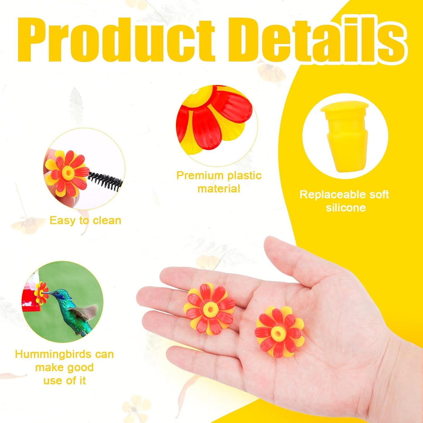 20pc Hummingbird Feeder Flowers & Cleaning Brushes - Hanging Hummingbi