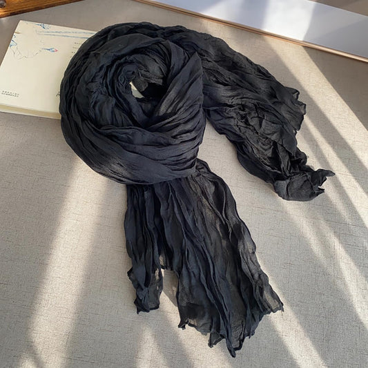 3 Packs Cotton Hemp Shawl Wrap Long Head Neck Scarf for Women and Men 