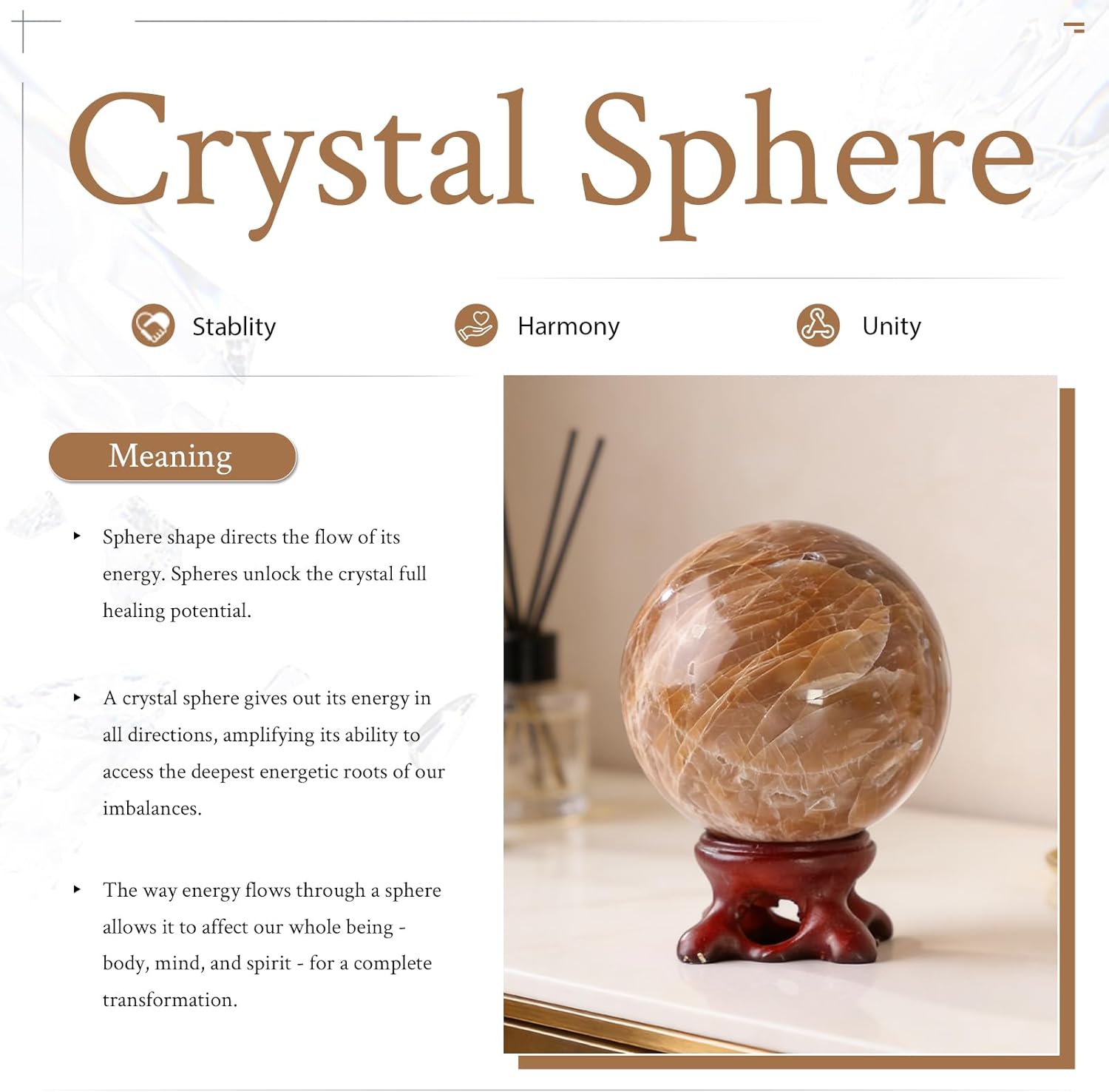 Nupuyai 1.97"-2.17" Natural Rose Quartz Crystal Ball with Wooden Stand