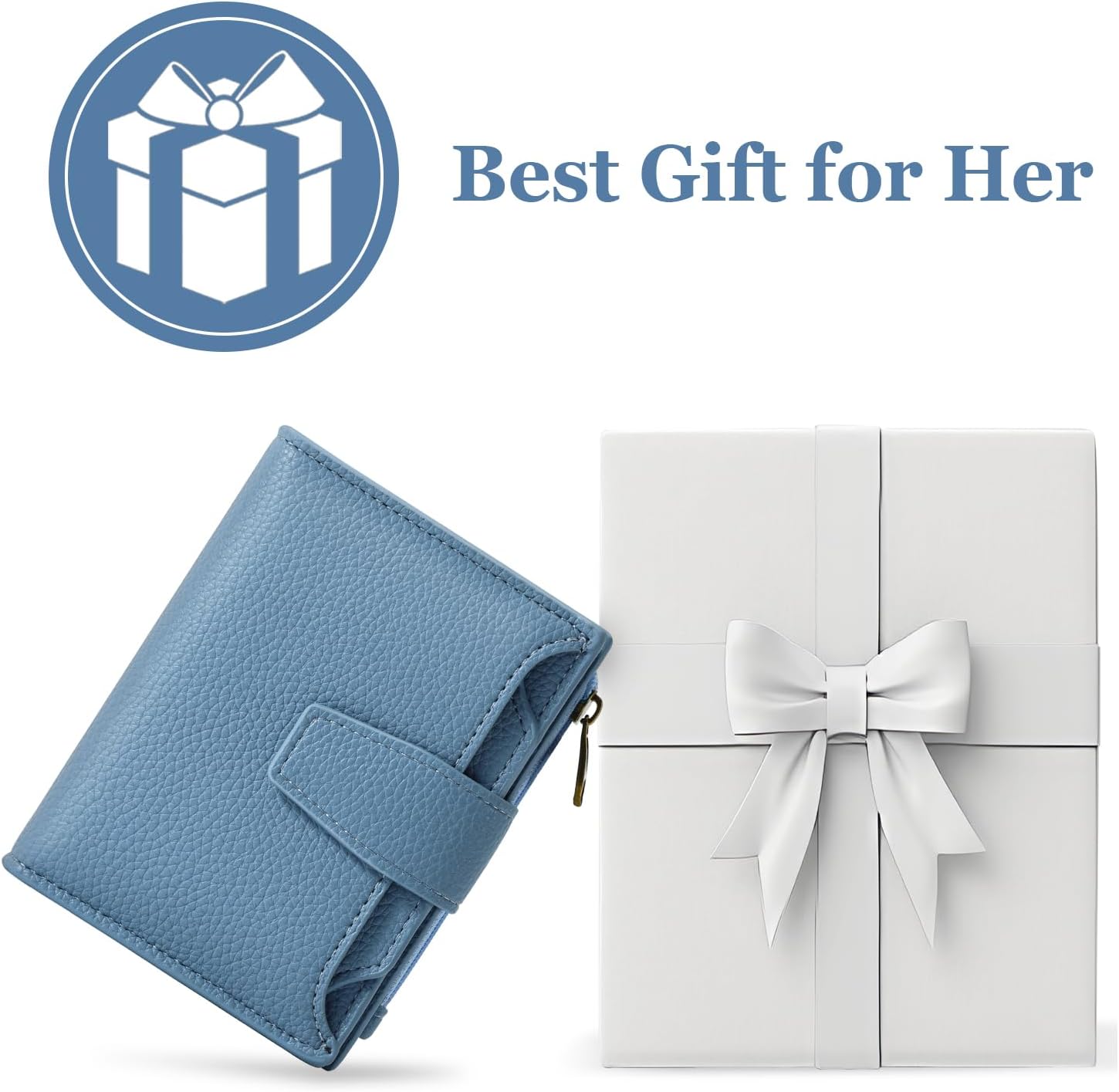 Small Wallet Women RFID Blocking Soft Leather Bifold Compact Card Hold