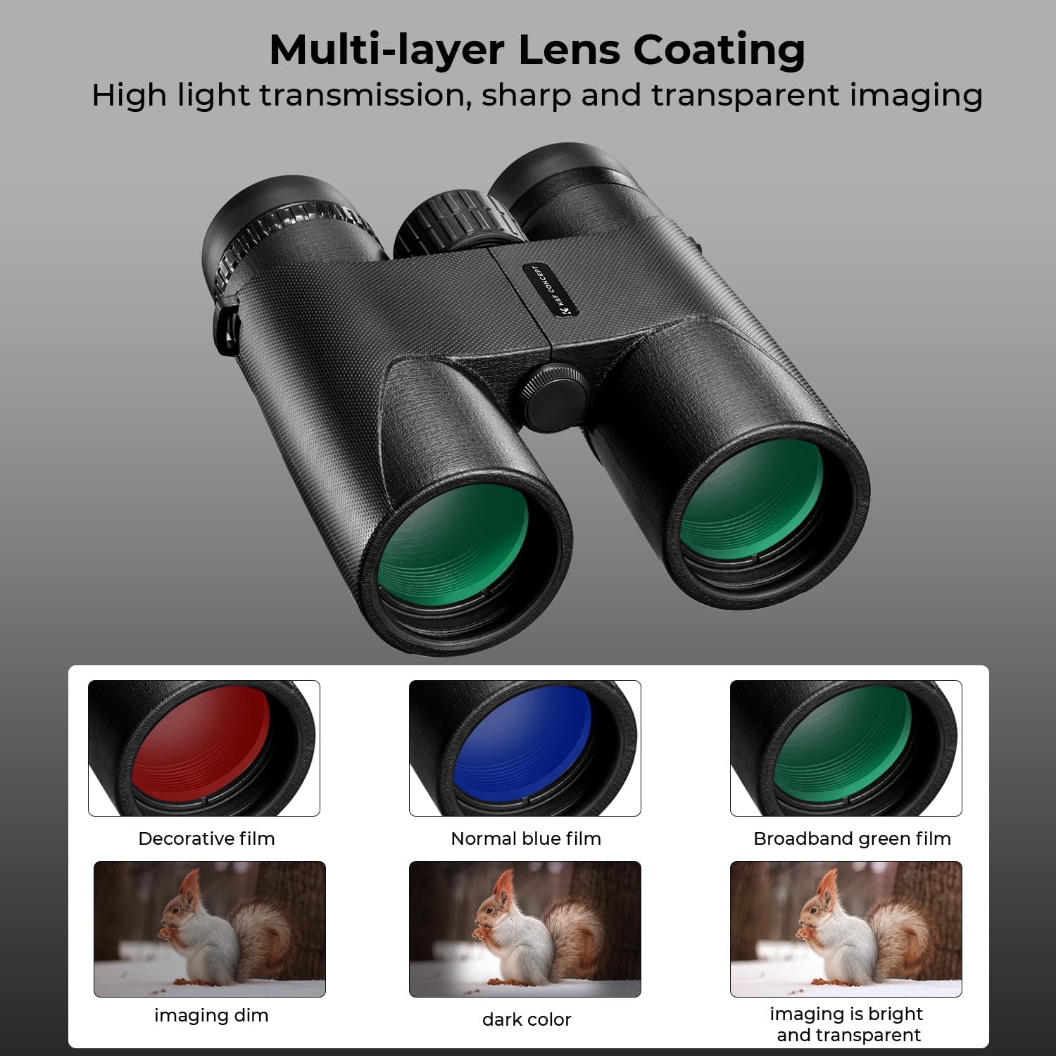 K&F Concept 10x42 Compact Binoculars for Kids and Adults, IP66 Waterpr