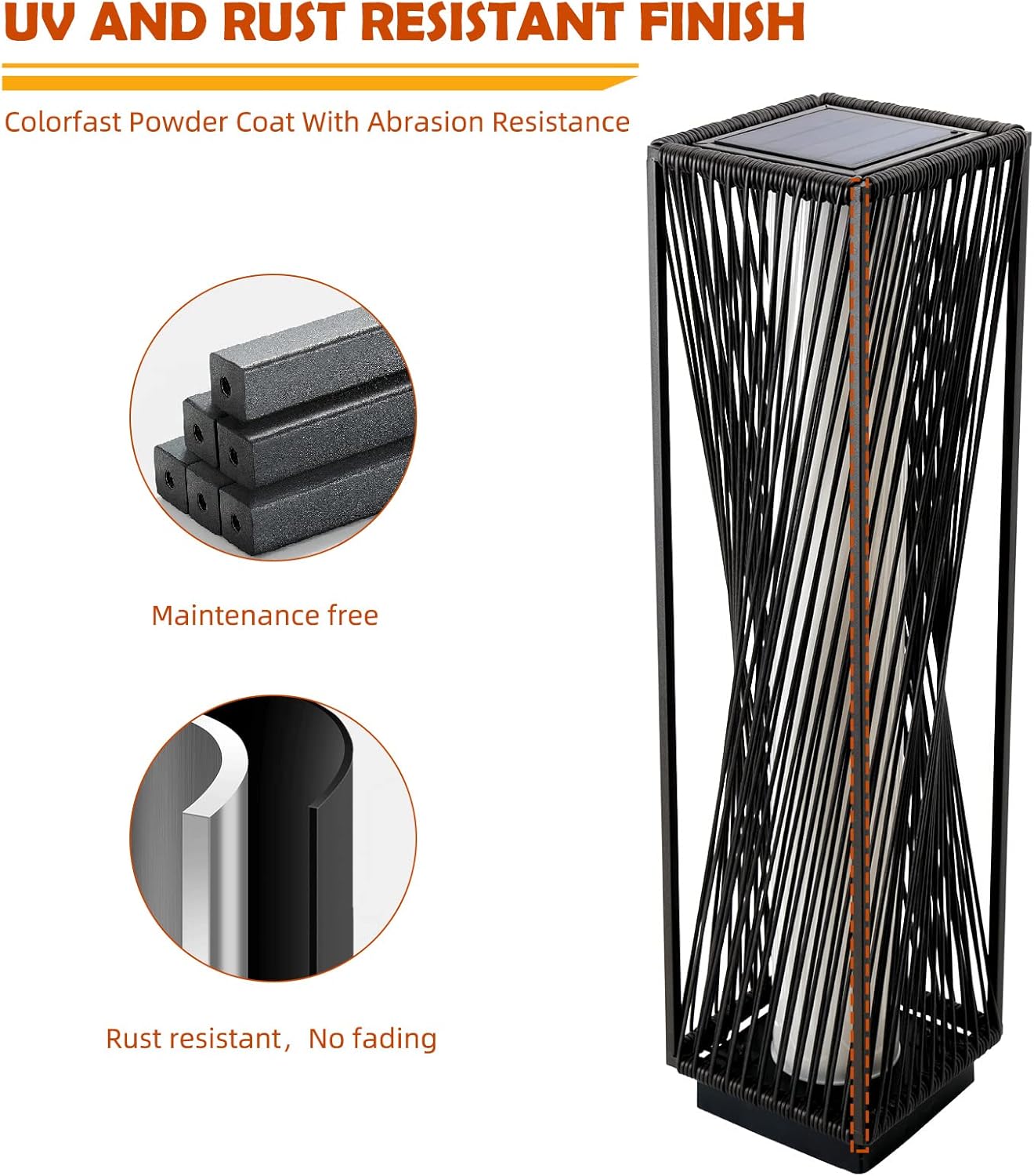Solar Yard Outdoor Solar Floor Lamp Resin Wicker Solar Light Outdoor Waterproof for Yard, Garden, Pathway, Deck, Dazzle Dance