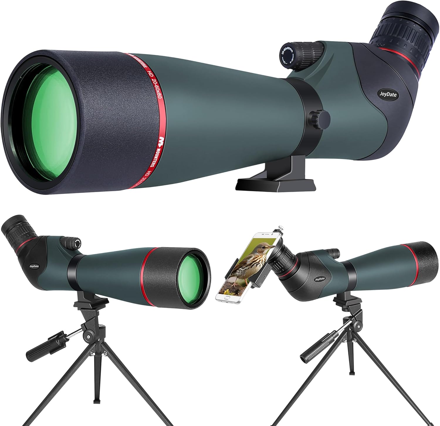20-60x80 Spotting Scopes for Bird Watching, BAK4 Waterproof Spotting S