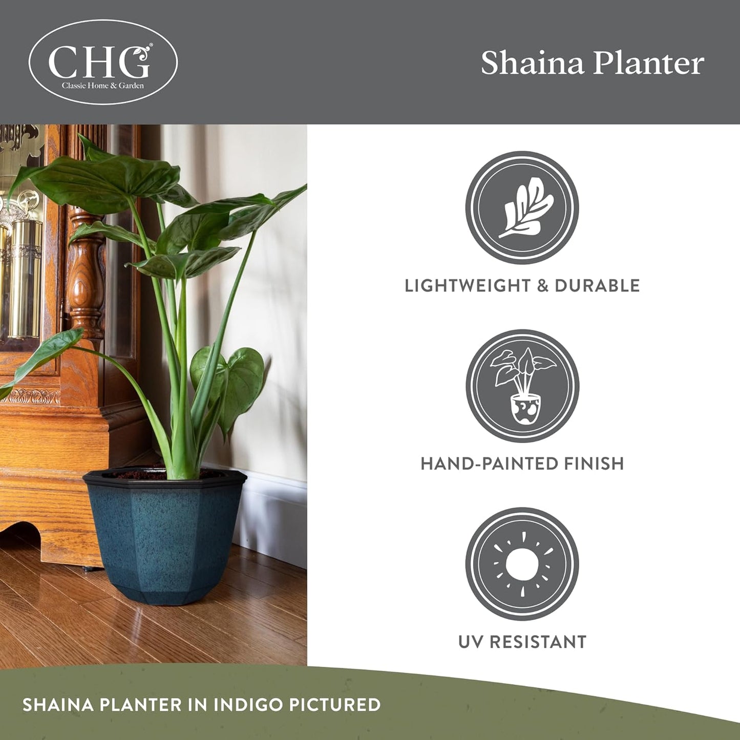 Classic Home and Garden Shaina Planting Pots - Lightweight Indoor & Ou