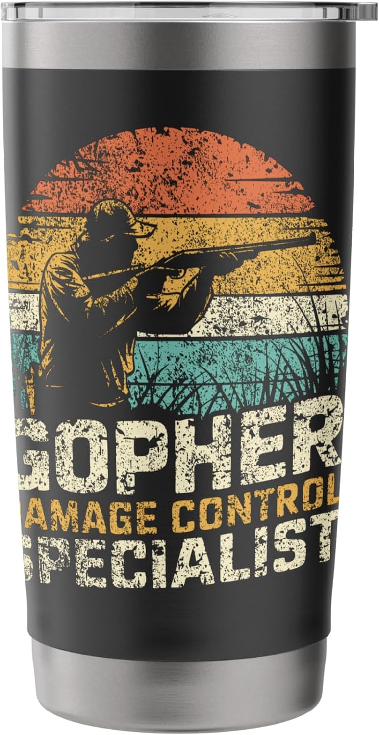 Gopher Pest Control Gardening Gopher Hunter Stainless Steel Insulated Tumbler