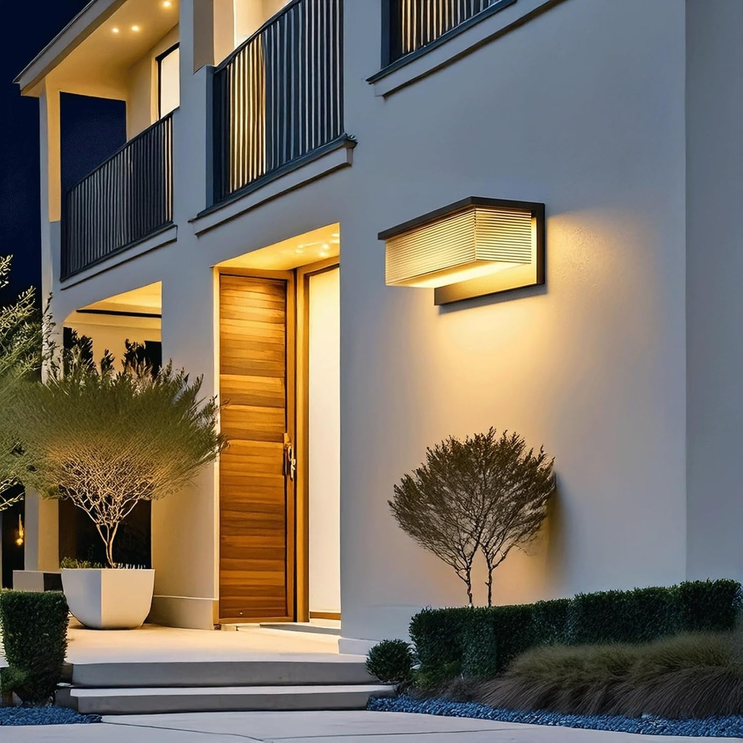 Solar Outdoor Wall Sconce LED Exterior Wall Lamp Stainless Steel Outdoor Wall Light Waterproof PC Wall Lantern Wireless Porch Lighting for Patio Villa Pool Garden Entryway Cottage