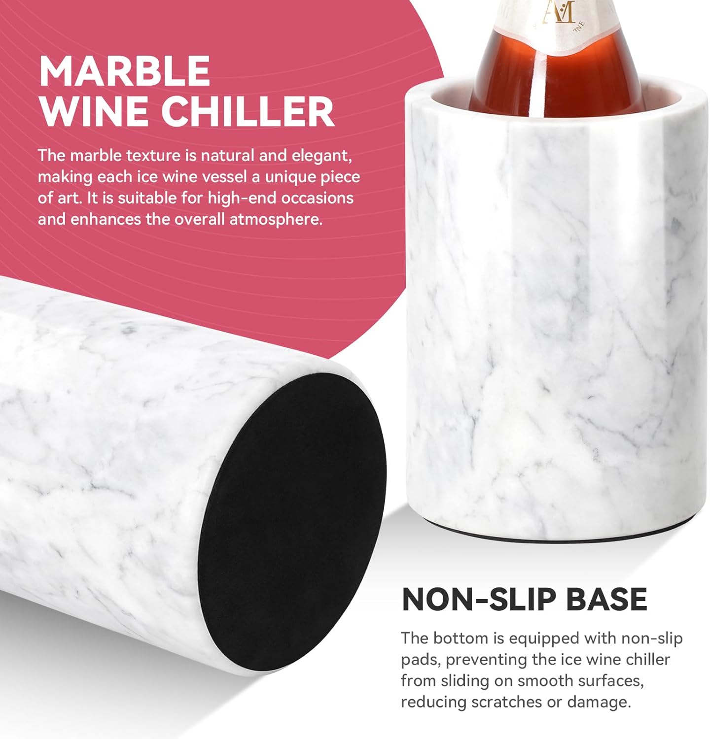 Marble Wine Chiller for Bottle,Wine Chiller Bucket,Wine Cooler Bucket 