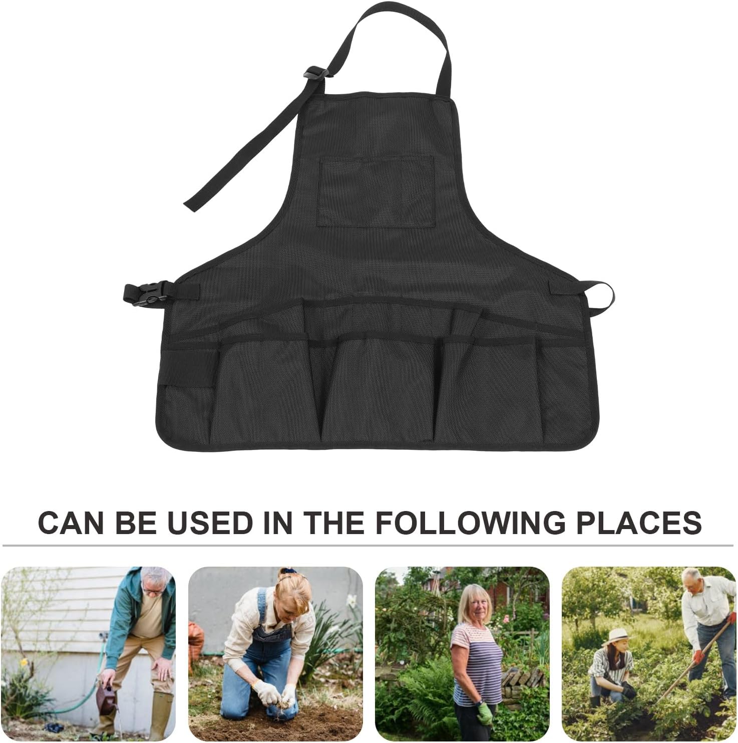 Milisten Canvas Gardening Apron with Multiple Pockets Sturdy Tool Apro