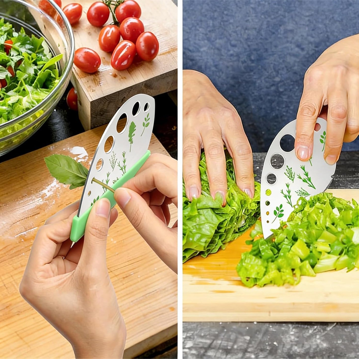 Herb Stripper, 2 Pcs 9 Holes Stainless Steel Kitchen Herbs Leaf Stripp