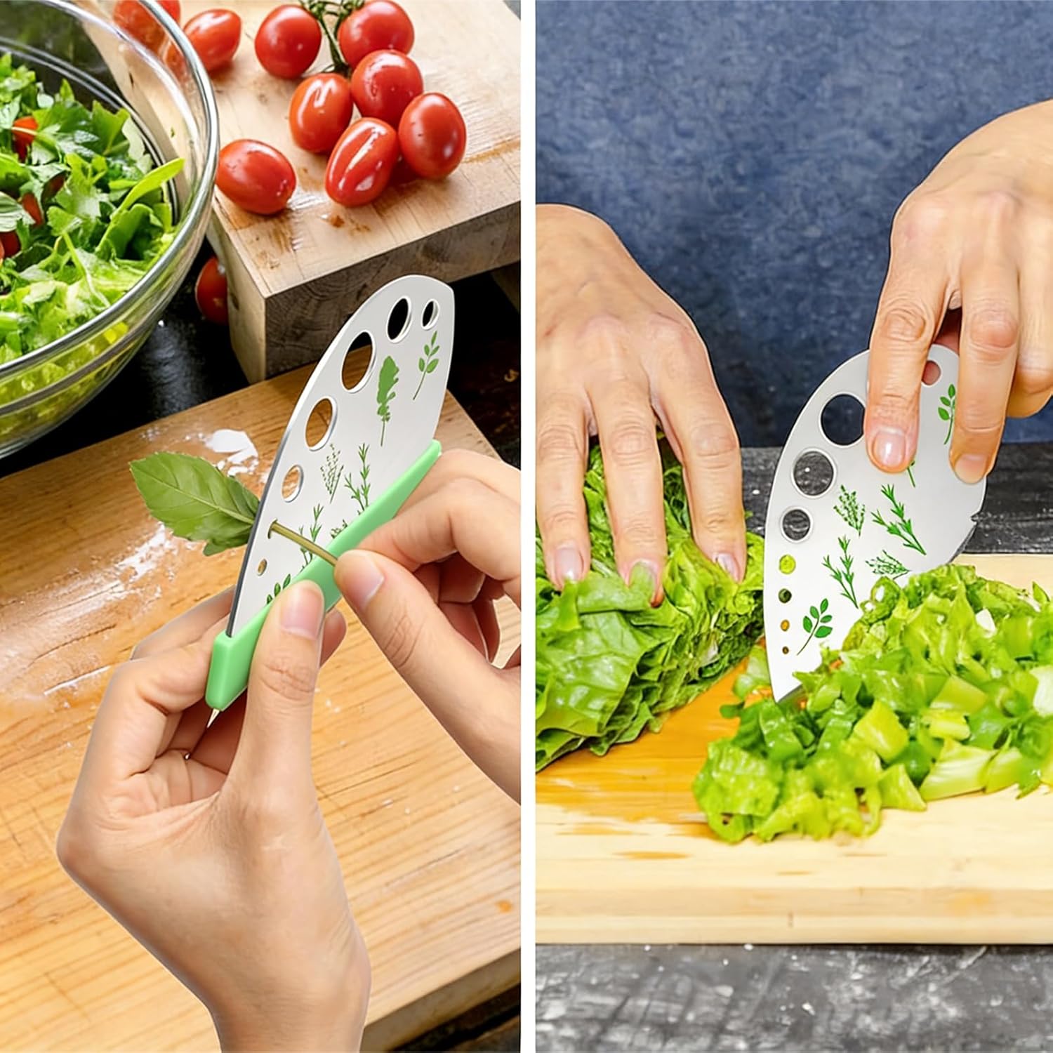 Herb Stripper, 2 Pcs 9 Holes Stainless Steel Kitchen Herbs Leaf Stripp