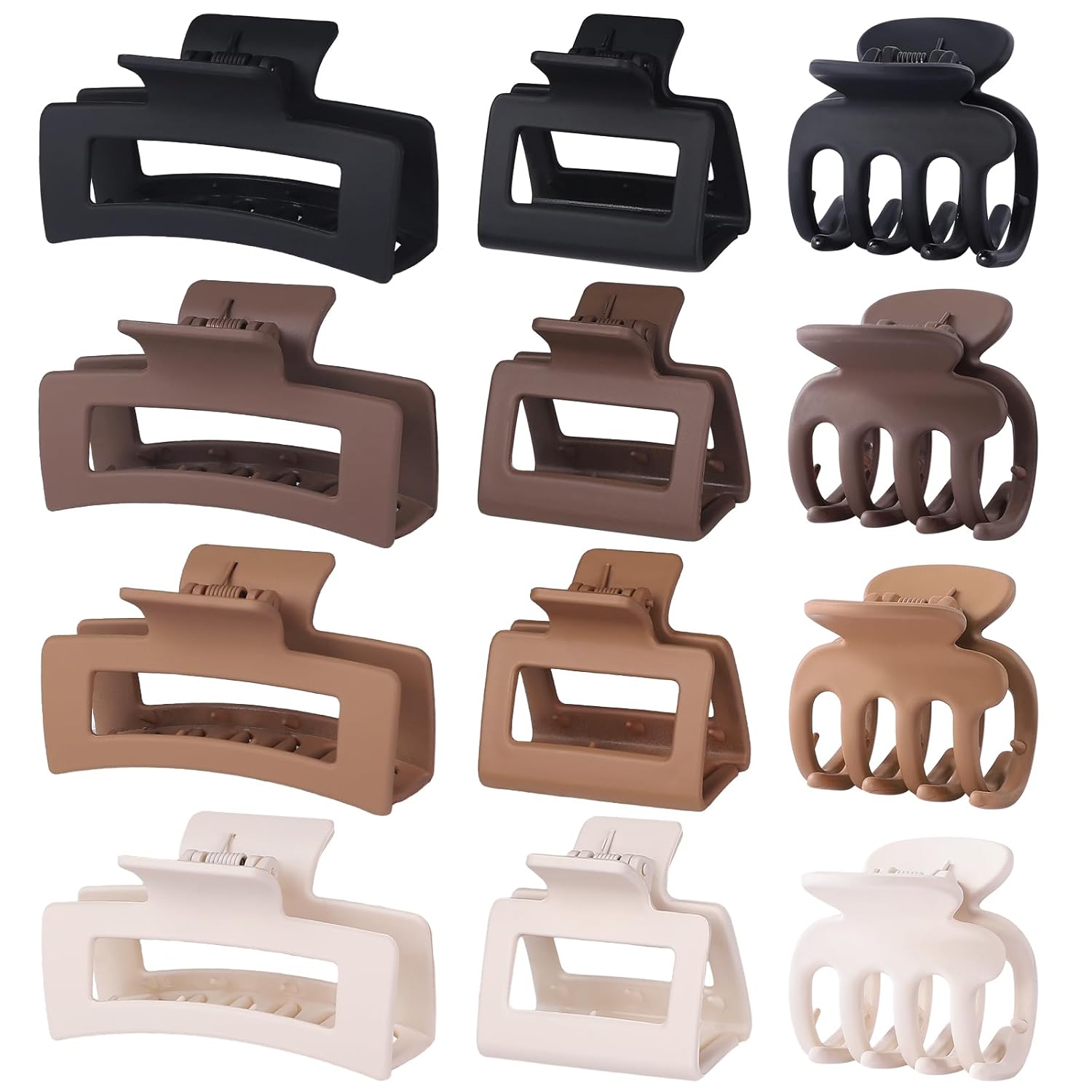 12 Pcs Hair Clips for Women 3 Styles Small Medium Large Claw Clips for