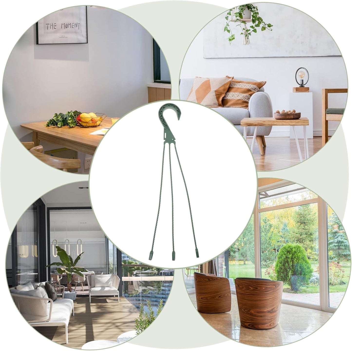 Hanging Basket Hooks 5-Pack Durable Plastic Plant Pot Hangers for Garden Balcony Indoor Outdoor Use