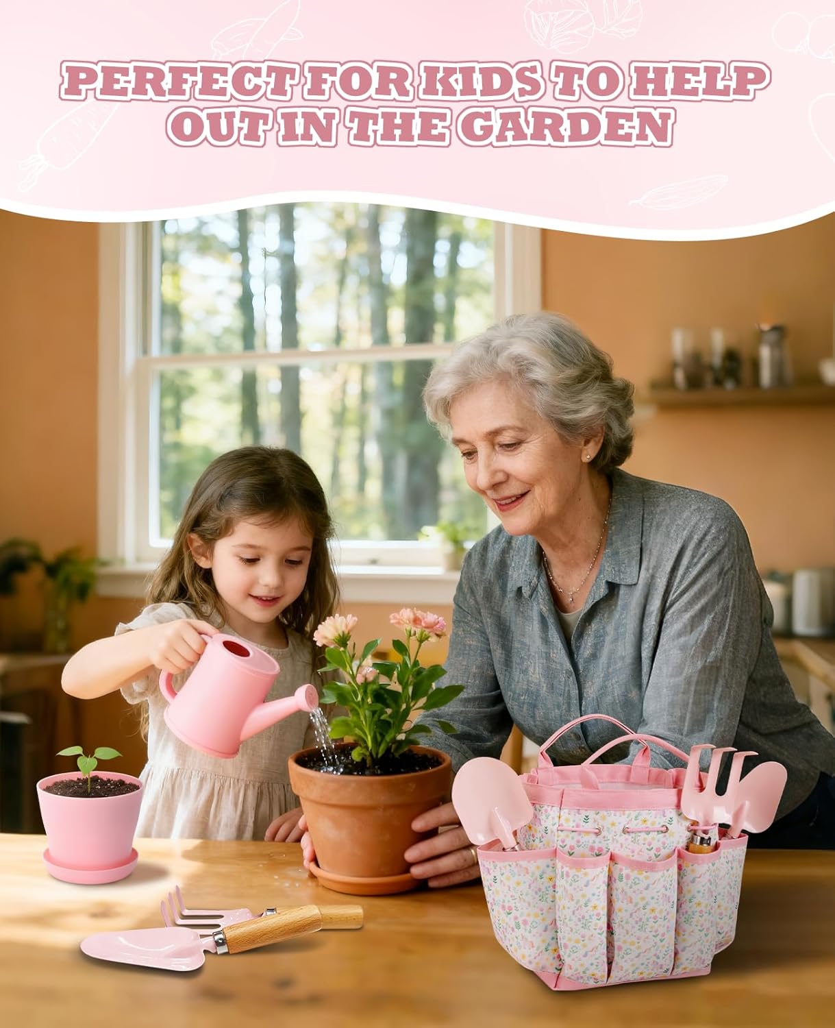 Kids Gardening Set, Gardening Tools Kit for Kids and Toddler, Includes
