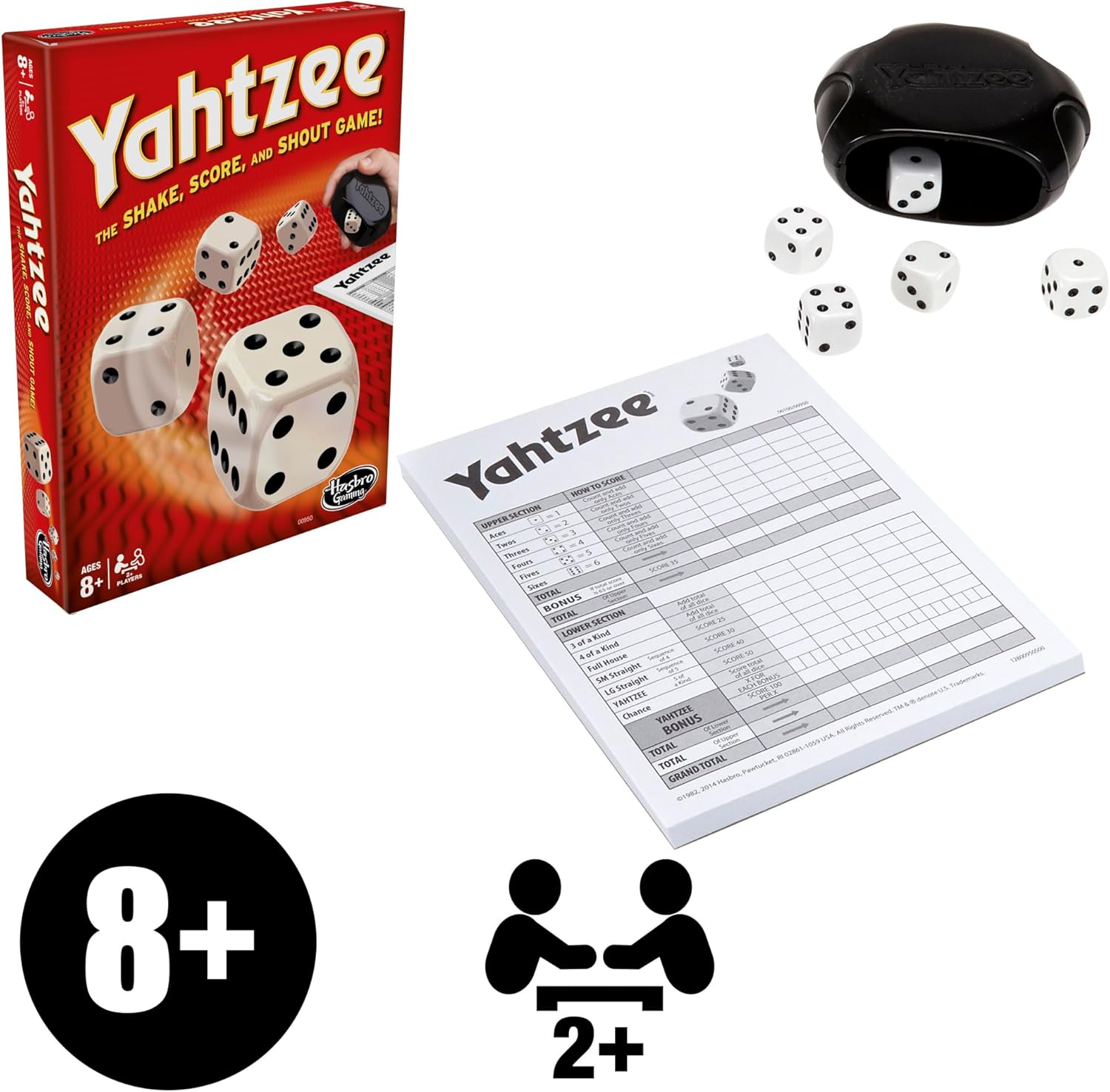 Hasbro Gaming Yahtzee Game, Fast-Playing Dice Games for Kids, Teens, a