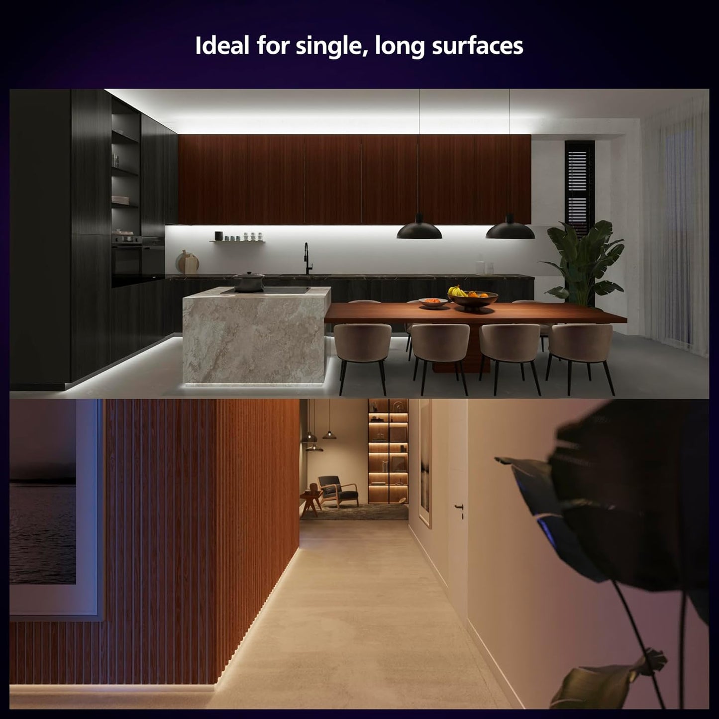 PHILIPS Hue Indoor 10 Ft Smart RGBWW LED Solo Lightstrip Base Kit, 1 P