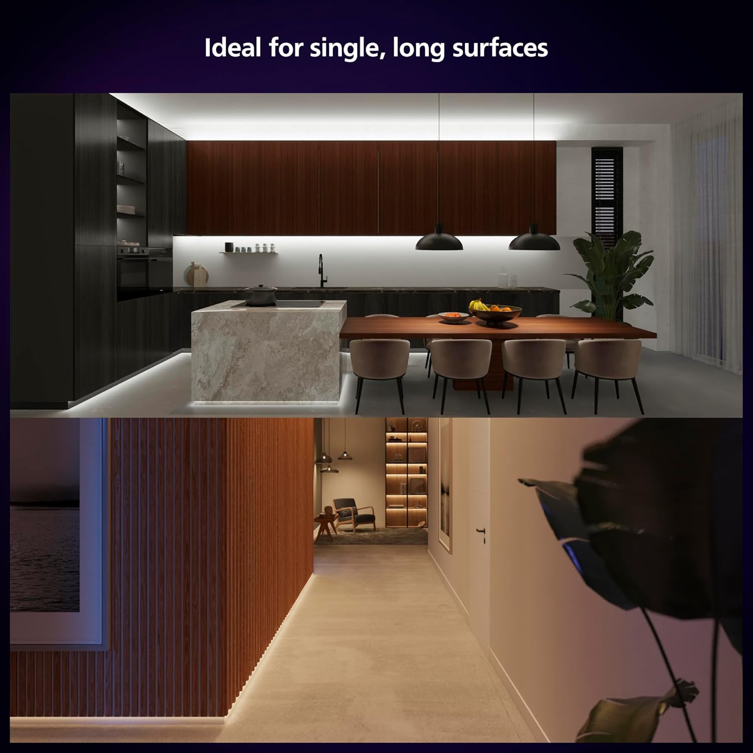 PHILIPS Hue Indoor 10 Ft Smart RGBWW LED Solo Lightstrip Base Kit, 1 P
