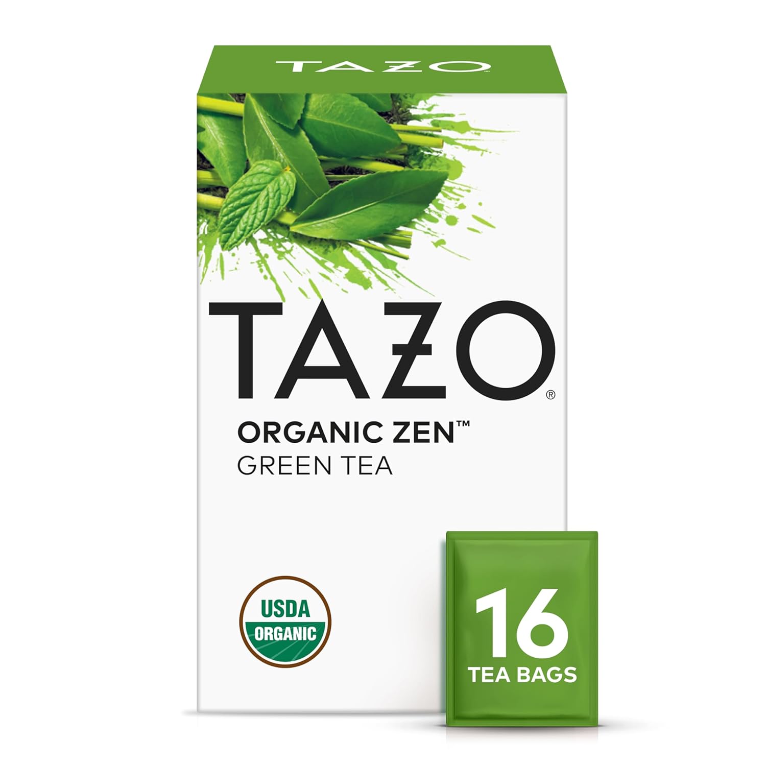 TAZO Organic Zen Green Tea, Caffeinated Tea with Refreshing Lemongrass