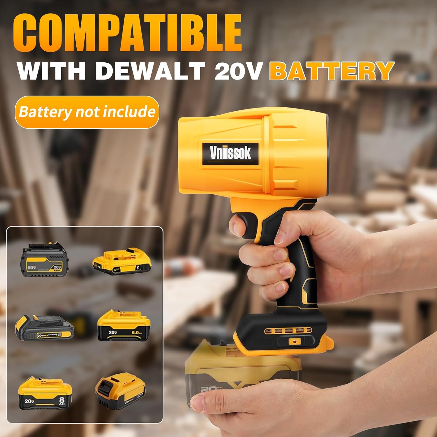 Electric Cordless Leaf Blower Dust Blower for DEWALT 20V Battery, High