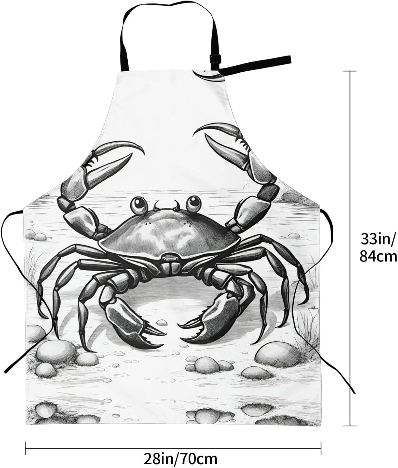 cartoon crab 1 print Waterproof chef's apron with pocket apron for kitchen cooking baking barbecue and gardening