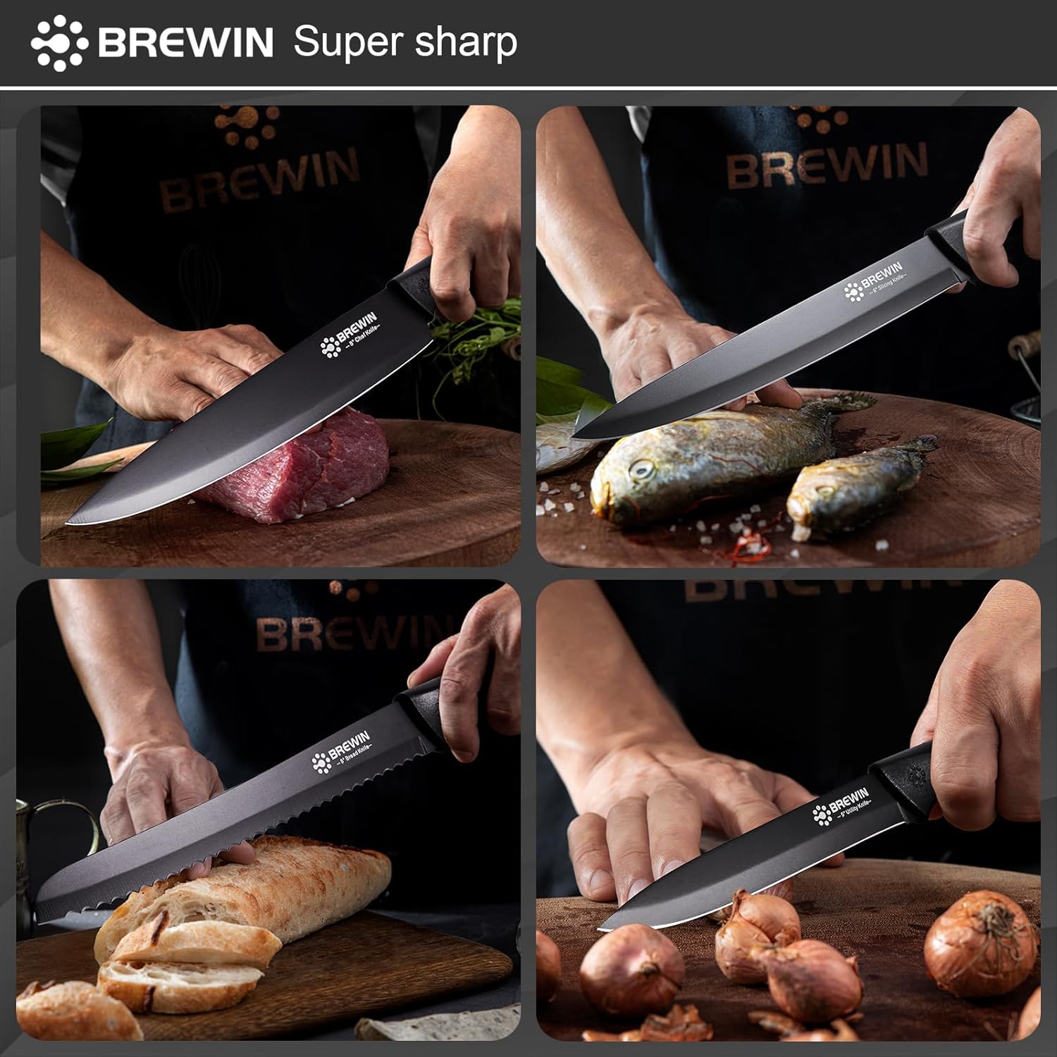Knife Set, Brewin Kitchen Knife Set, Knives Set for Kitchen, Universal