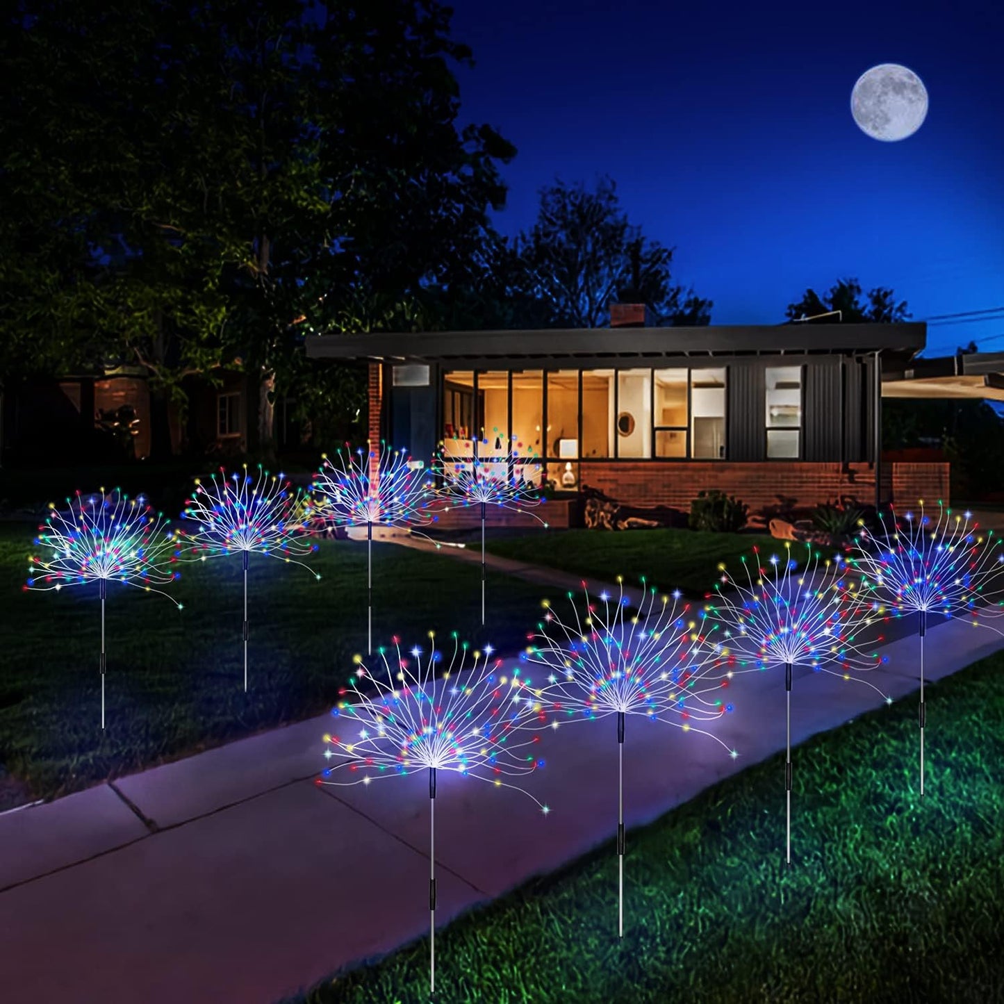 Outdoor Solar Garden Lights, 4 Pack 120 LED Copper Wire Waterproof Gar
