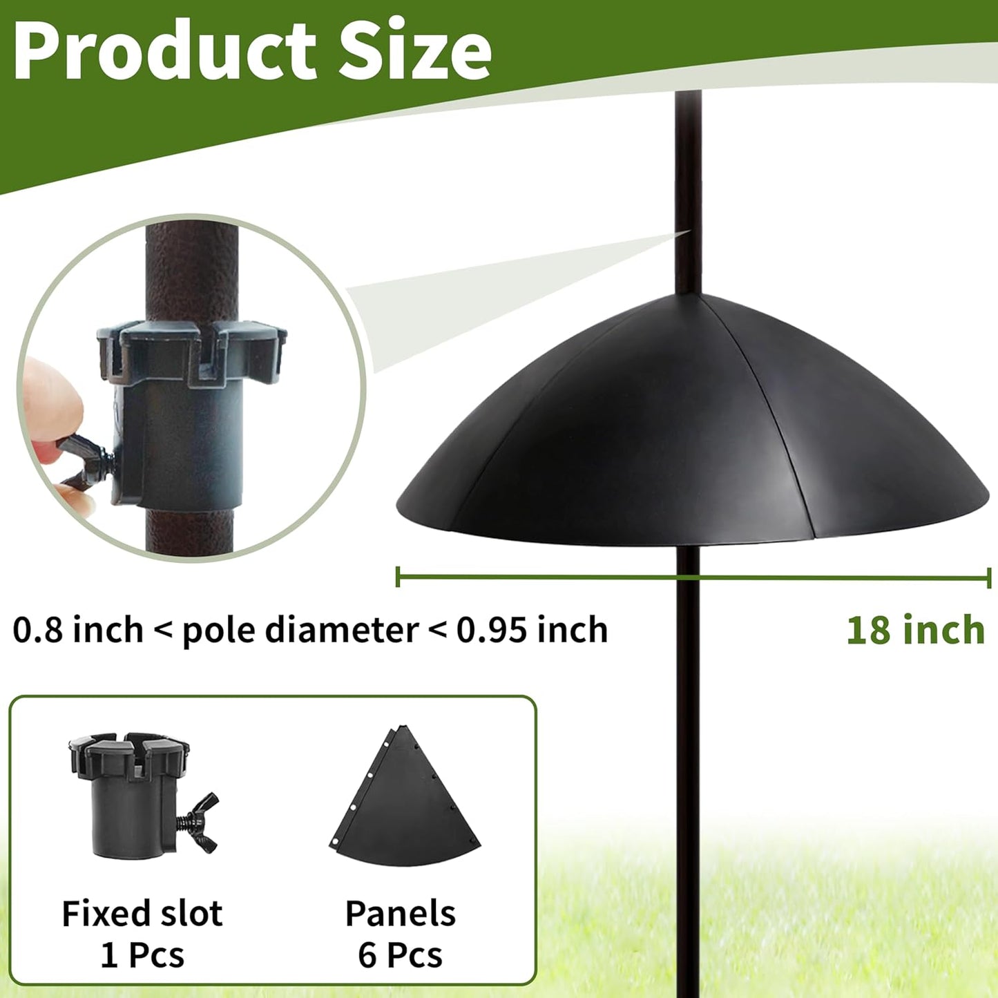 TCBWFY 18 Inches Squirrel Proof Baffle for Protecting Bird Feeders and
