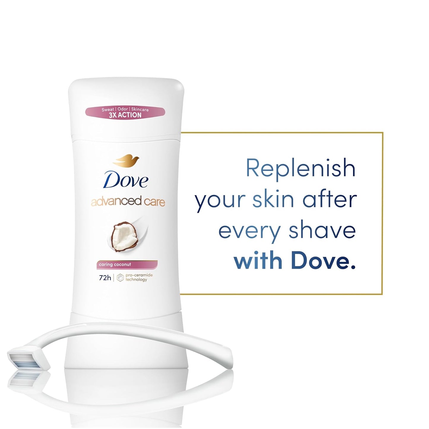 Dove Advanced Care Antiperspirant Caring Coconut, 2 Count Deodorant St