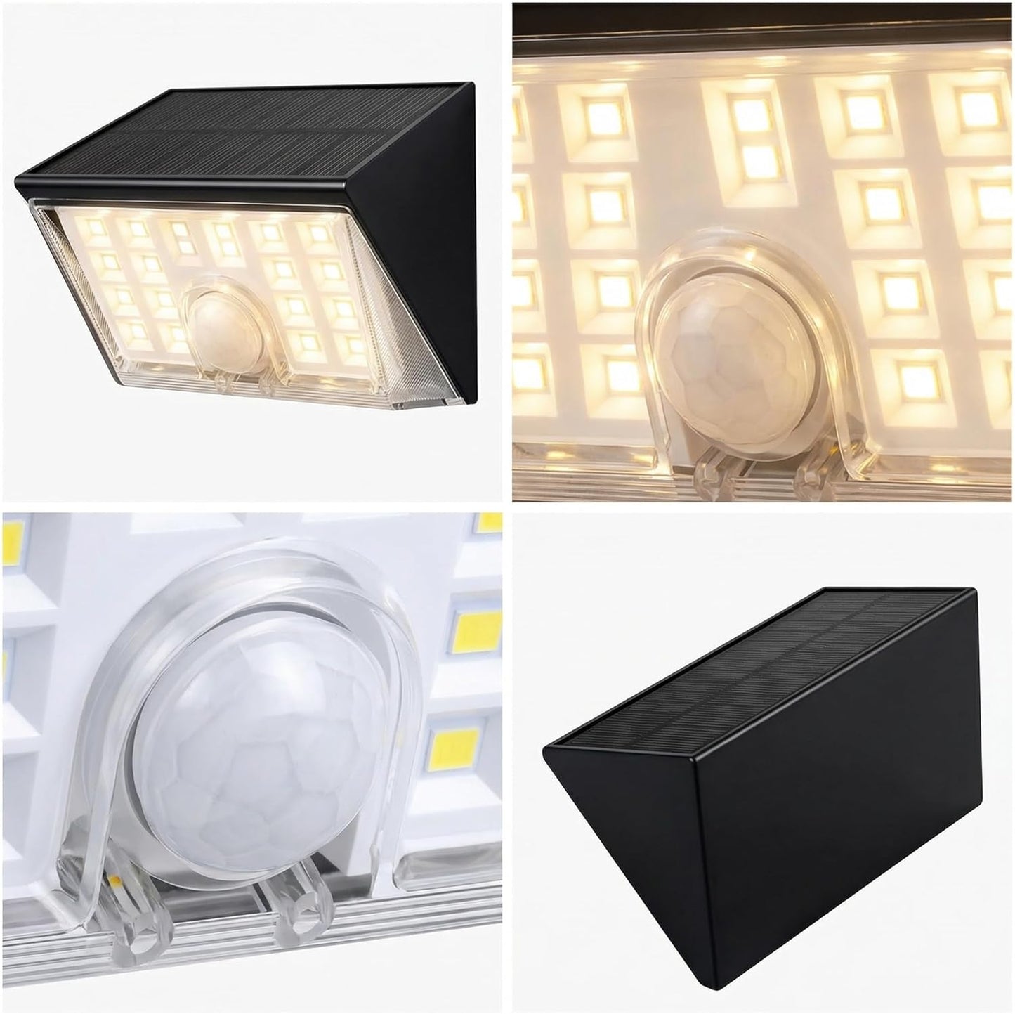 Solar Lights Outdoor Motion Sensor, 22 LED, 4 Modes Dusk to Dawn, IP65 Waterproof, 3000K/6500K Dual Color, for Yard Garden Patio Porch, 1 Pack