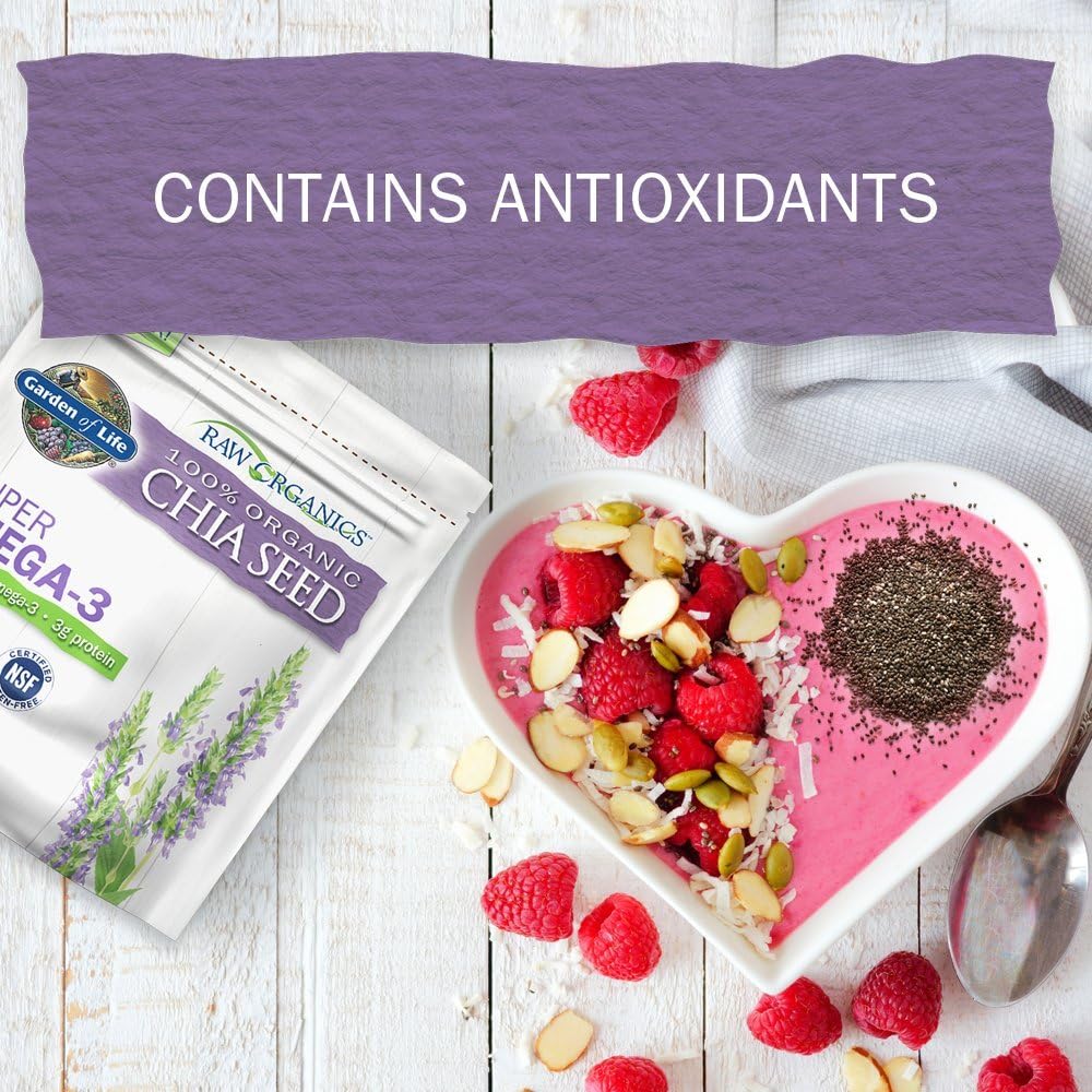 Garden of Life Chia Seeds 100% Organic for Smoothies, Pudding - Raw Or