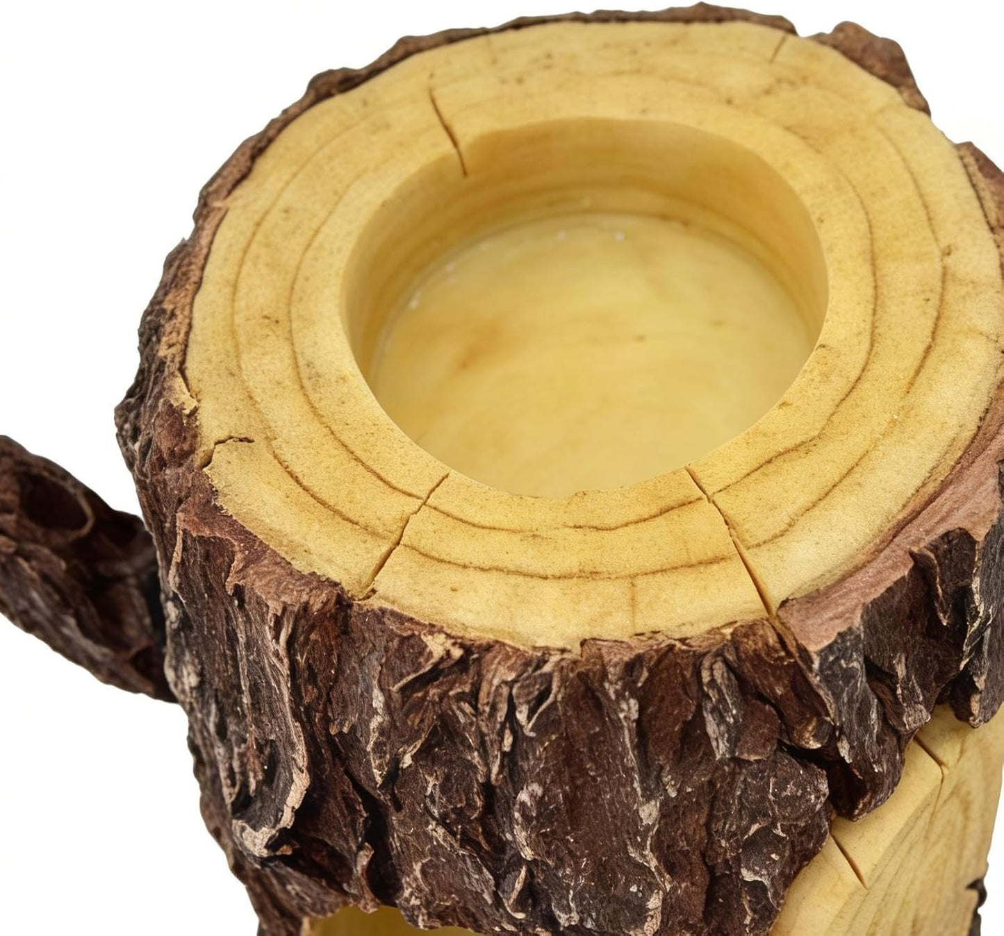 Bird Feeders Outdoors - Tree Stump Shaped Resin, Feeder Dish Medium Size, Durable Resin Material, Decorative Wildlife Attraction for Garden Backyard Patio Lawn Window Balcony Deck