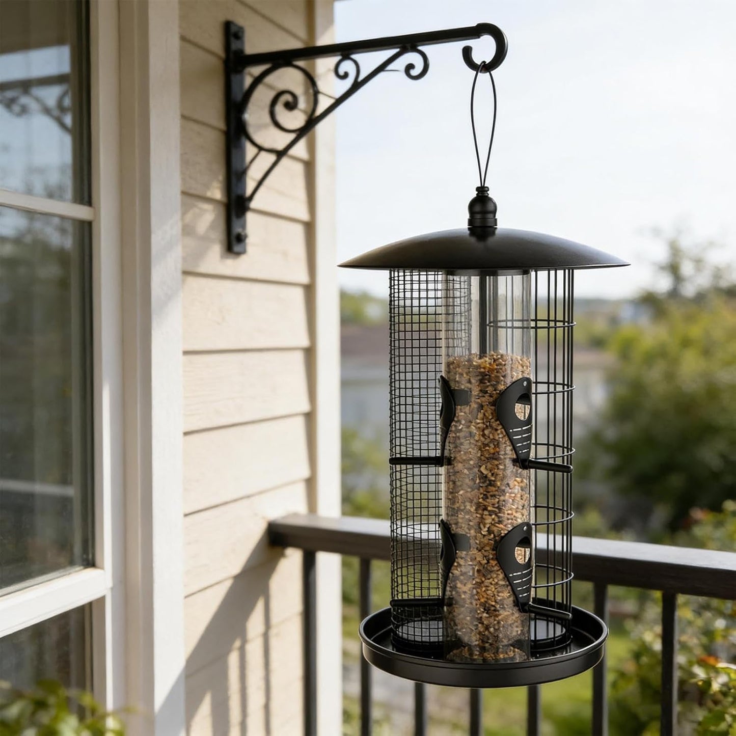 Wild Bird Feeders | Triple-Tube Squirrel Proof Large Capacity,Bird Feeder Squirrel Proof Station - for Wild Finch Chickadee Hummingbird Food Nut Garden Yard Patio Porch