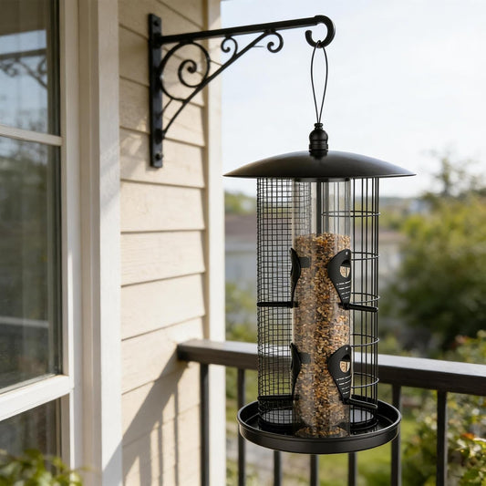 Wild Bird Feeders | Triple-Tube Squirrel Proof Large Capacity,Bird Feeder Squirrel Proof Station - for Wild Finch Chickadee Hummingbird Food Nut Garden Yard Patio Porch