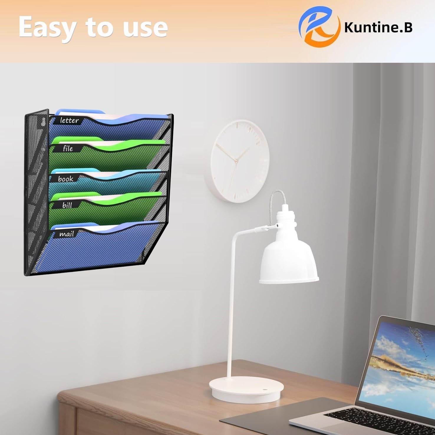 Kuntine.B Wall File Organizer Office Hanging Magazine Holder Wall File