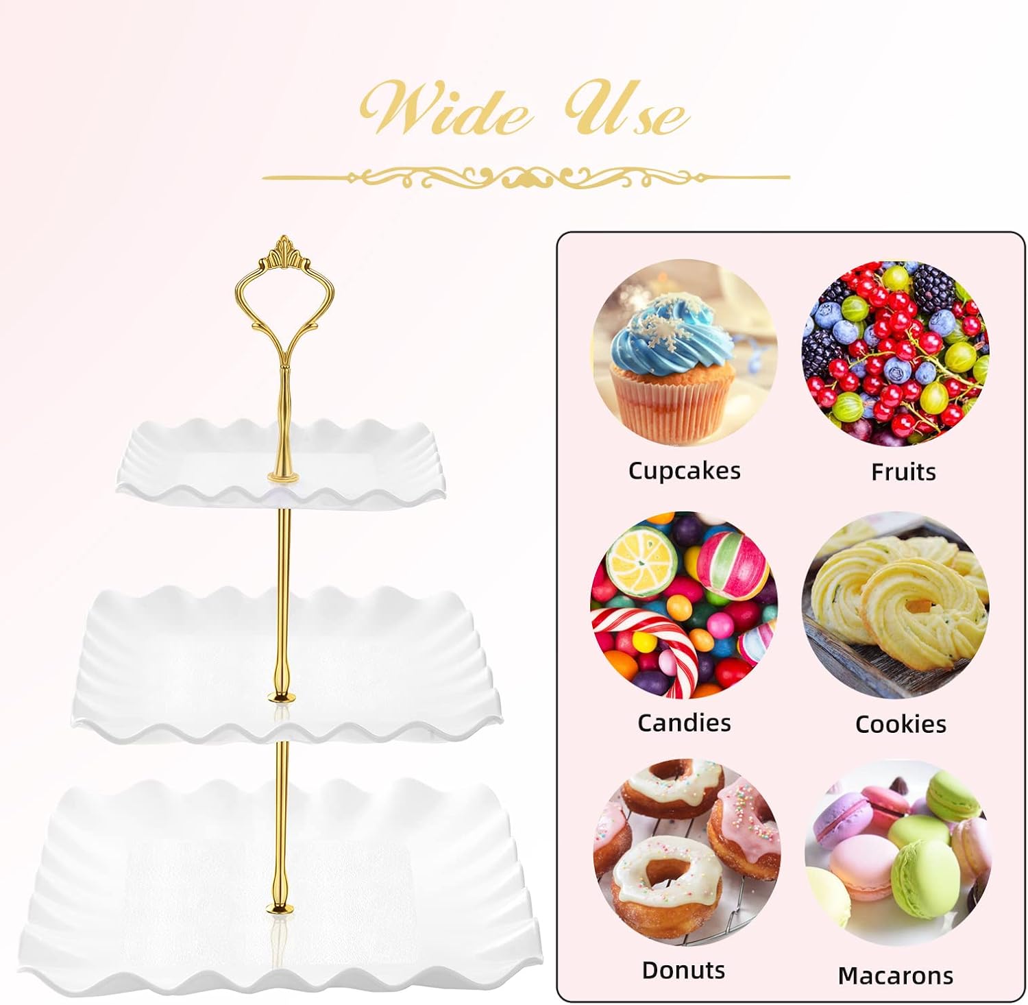 Dessert Cupcake Stand, 3 Tier Cup Cake Holder Tower for Tea Party/Birt