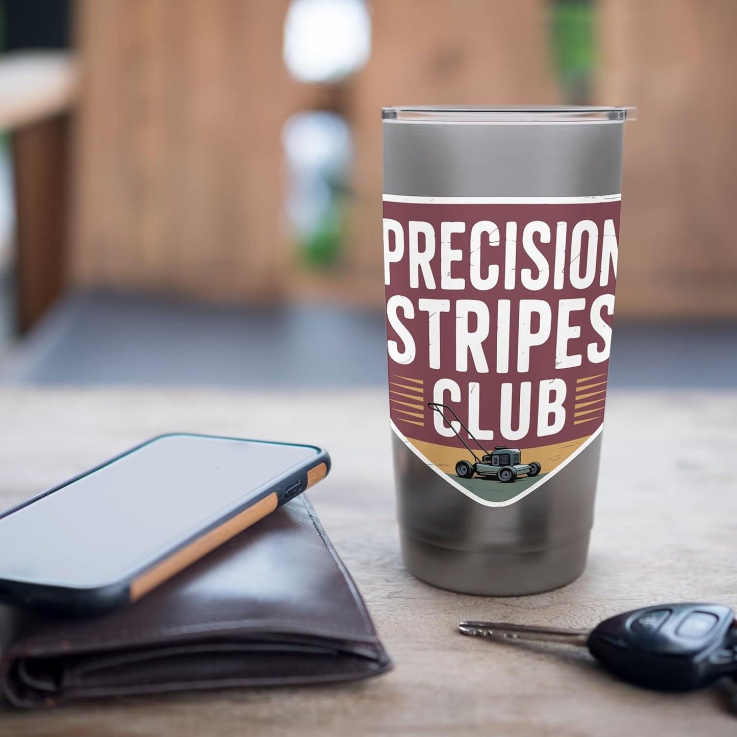 Lawn Striper Lawn Care Mowing Landscaping Precision Stripes Stainless Steel Insulated Tumbler