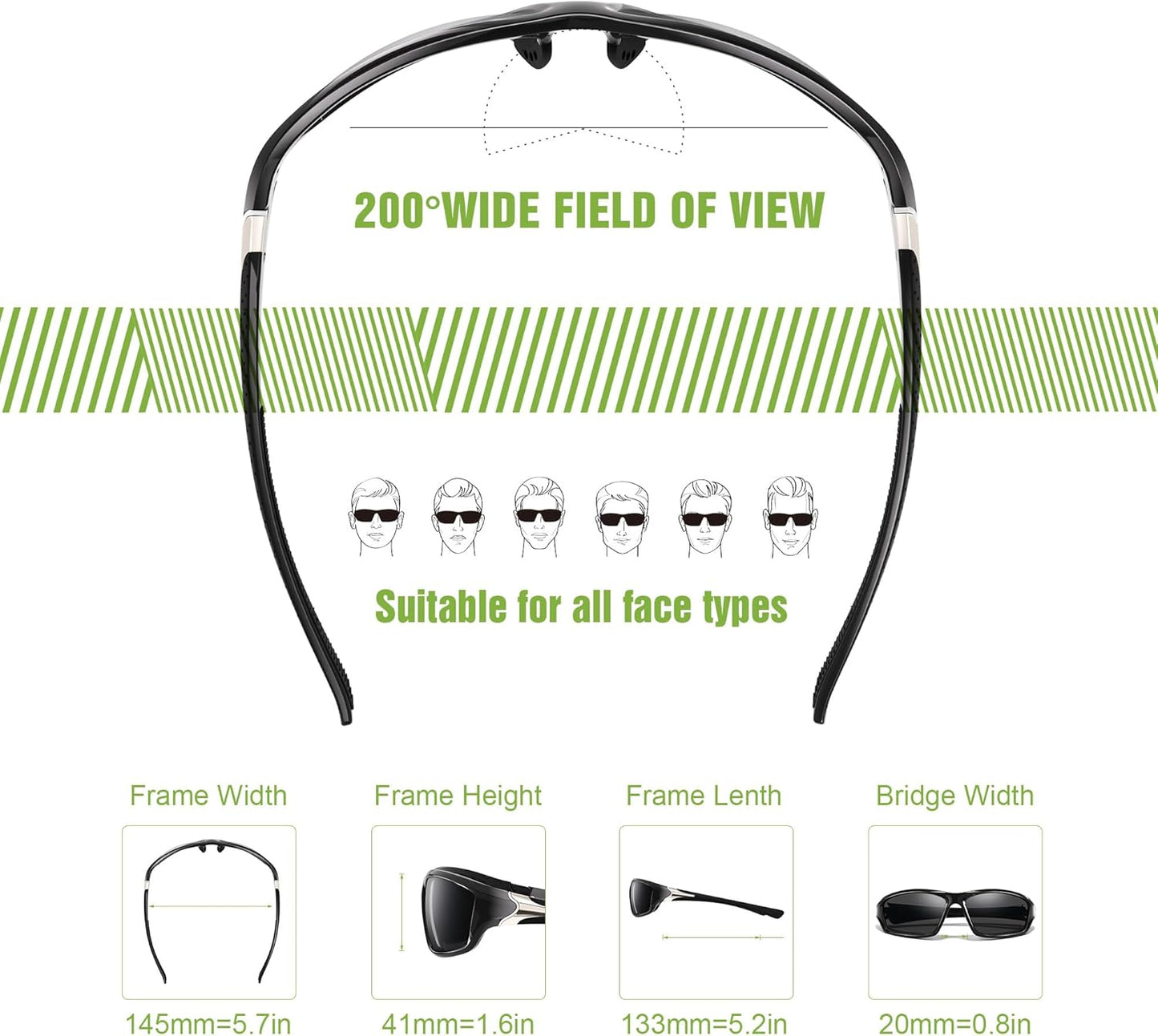 3 Pack Polarized Sports Sunglasses for Men, Mens Sunglasses Wrap Aroun