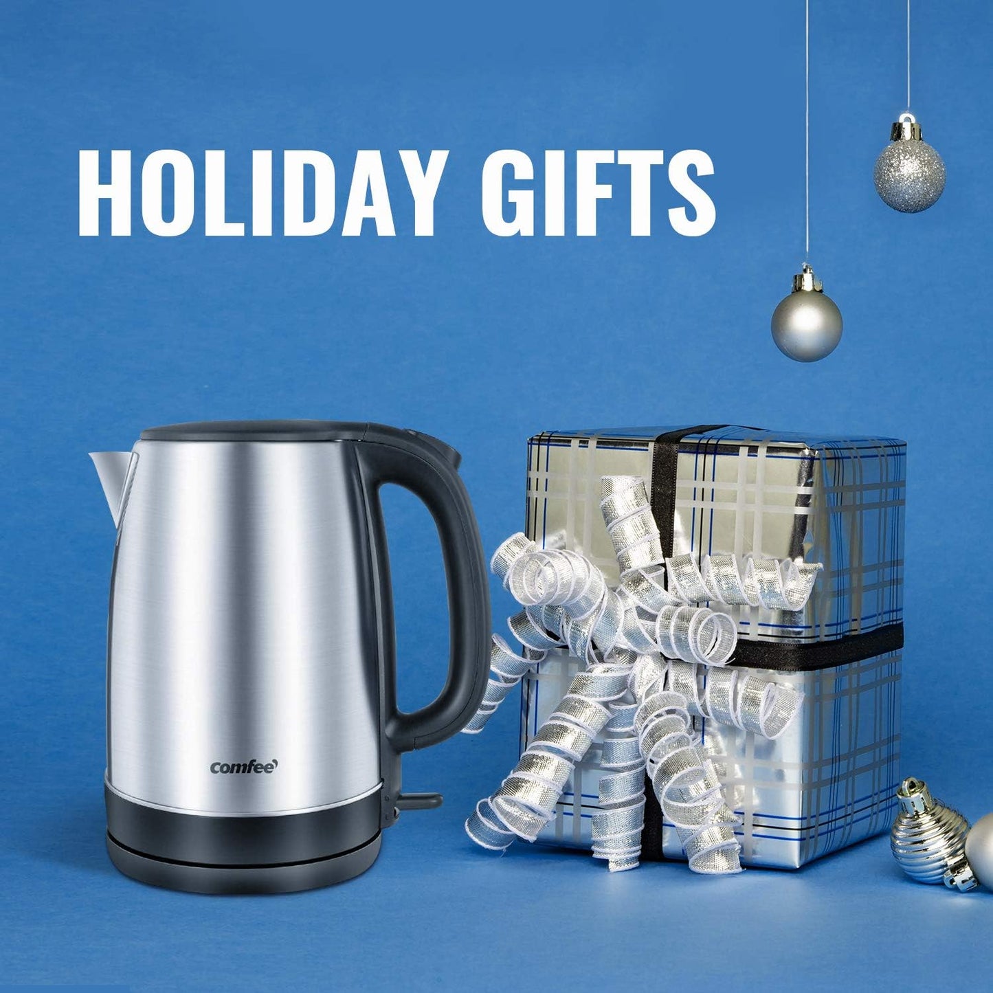 COMFEE' 1.7L Stainless Steel Electric Tea Kettle, BPA-Free Hot Water K