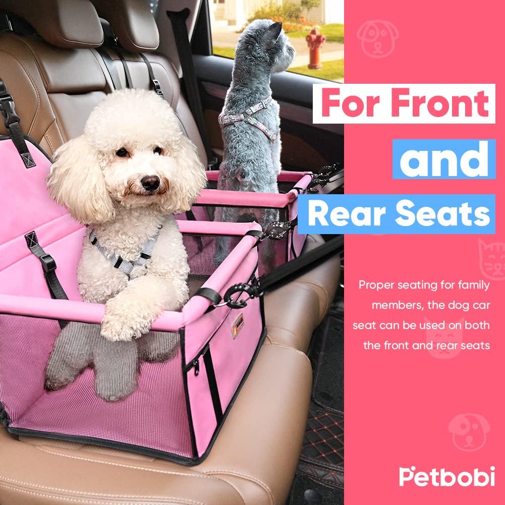 Petbobi Pet Reinforce Car Booster Seat for Dog Cat Portable and Breath