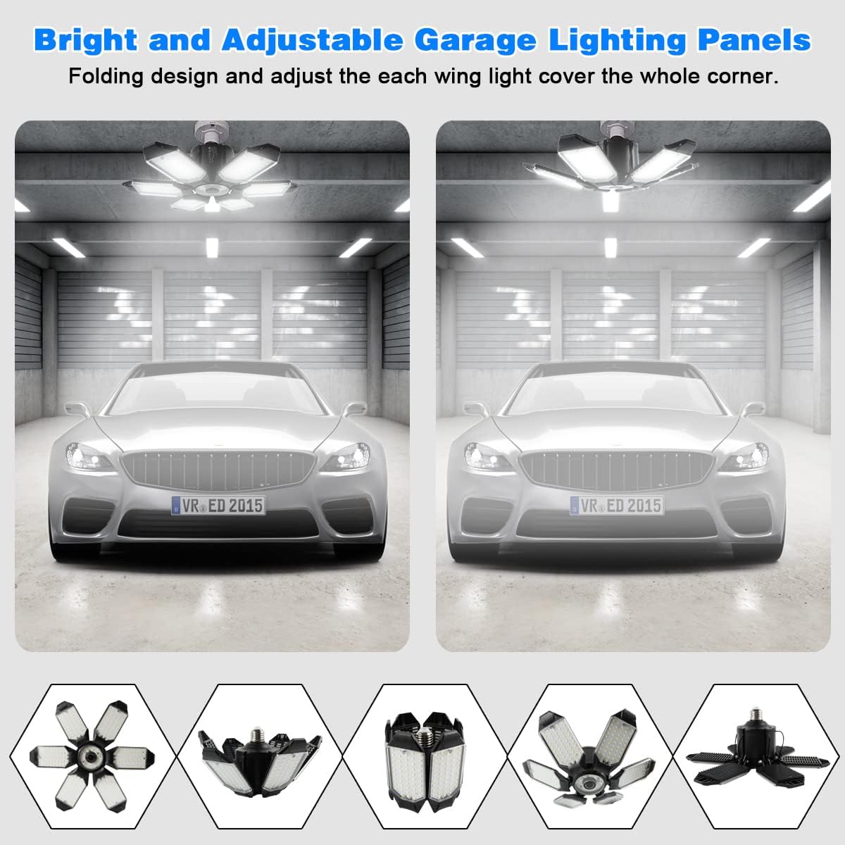 Garage Lights - 2Pack Super Bright 32000LM LED Garage Ceiling Light 65