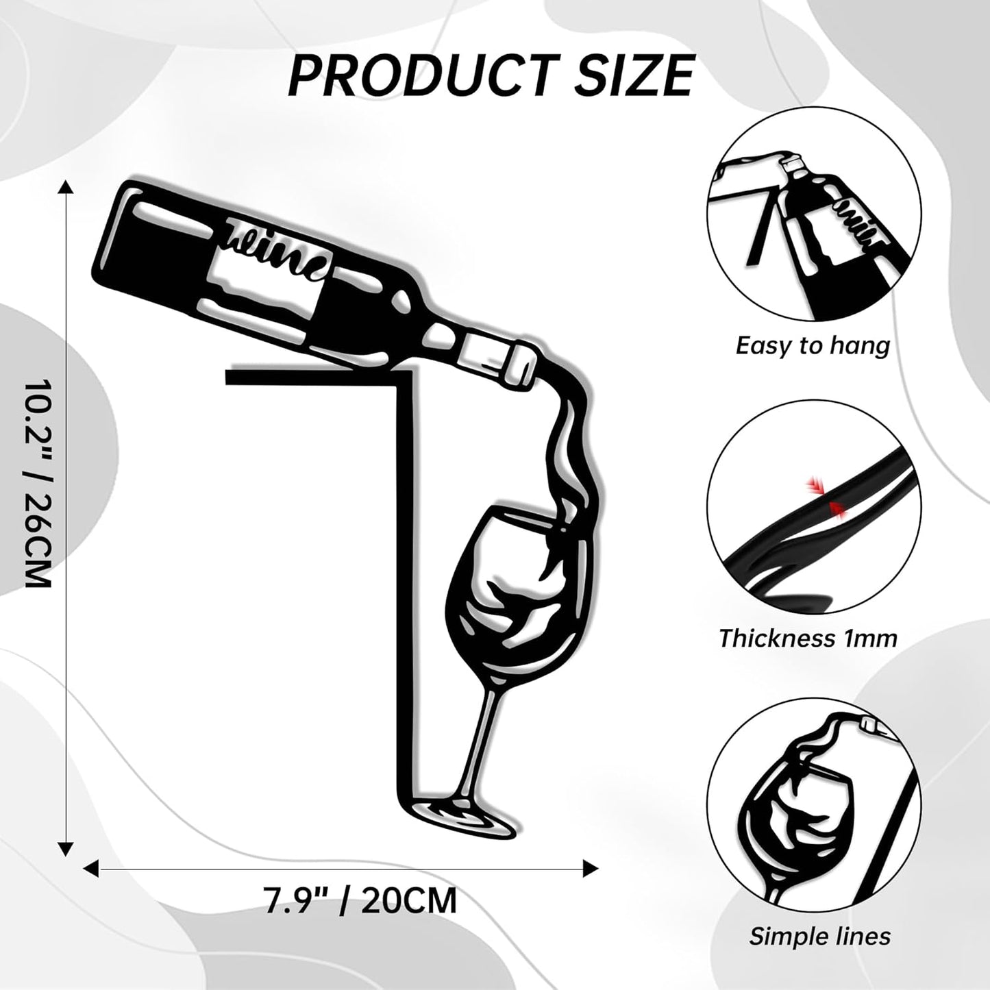 YATEASLU Wine Decor for Kitchen - Rustproof Metal Bar Signs for Home B