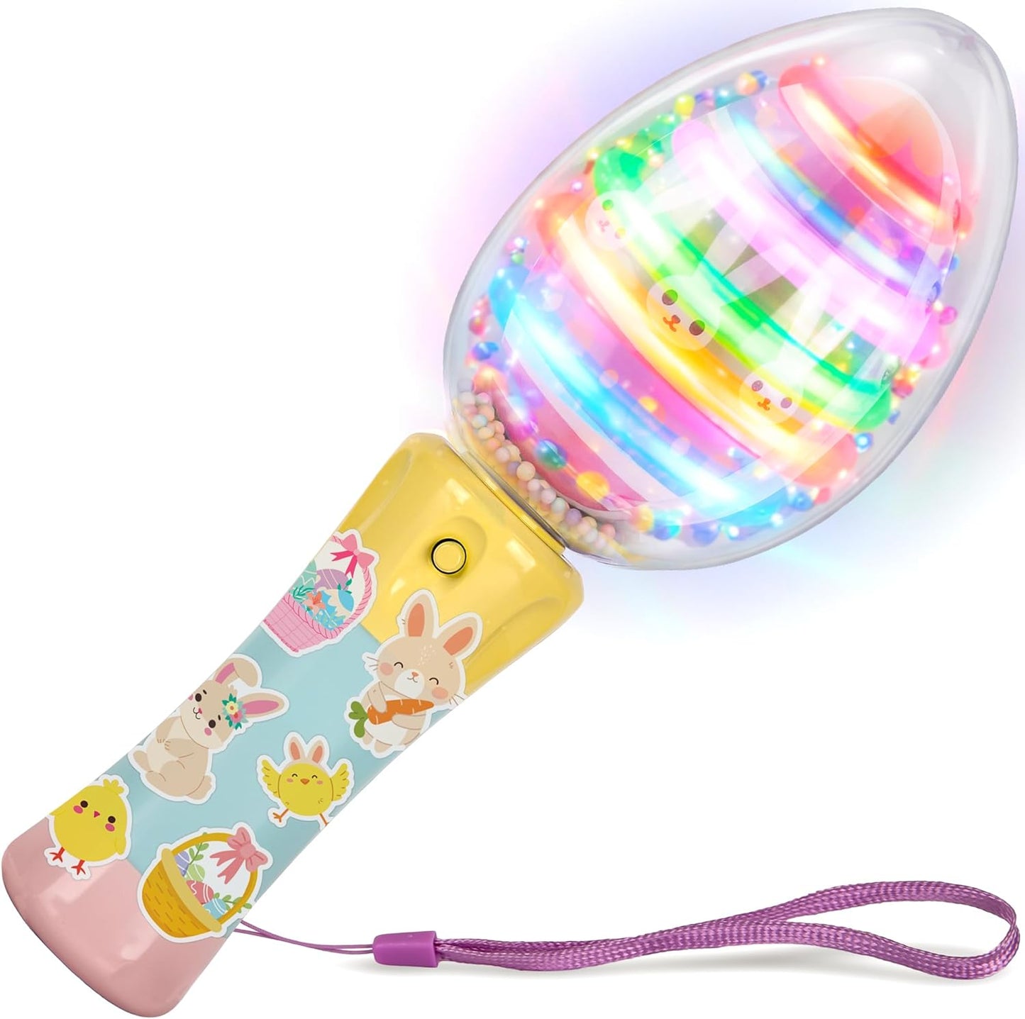 ArtCreativity 부활절 달걀 매직 볼 지팡이 - 19.1cm(7.5인치) - 맞춤형 달걀 모양의 상단 조명 매직 볼 장난감 완드, 배터리 포함 아동용 - 남아 및 여아용 플래시 LED 완드, 재미있는 선물 또는 생일 파티 선물