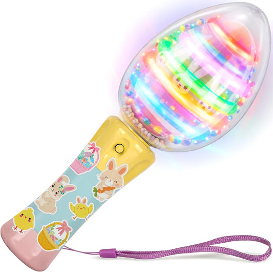 ArtCreativity 부활절 달걀 매직 볼 지팡이 - 19.1cm(7.5인치) - 맞춤형 달걀 모양의 상단 조명 매직 볼 장난감 완드, 배터리 포함 아동용 - 남아 및 여아용 플래시 LED 완드, 재미있는 선물 또는 생일 파티 선물