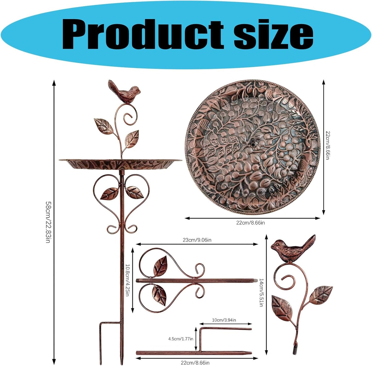 Elegant Wrought Iron Outdoor Bird Feeders Rusts Garden Multifunctional Garden Feeders Decorative Iron Bird Feeders