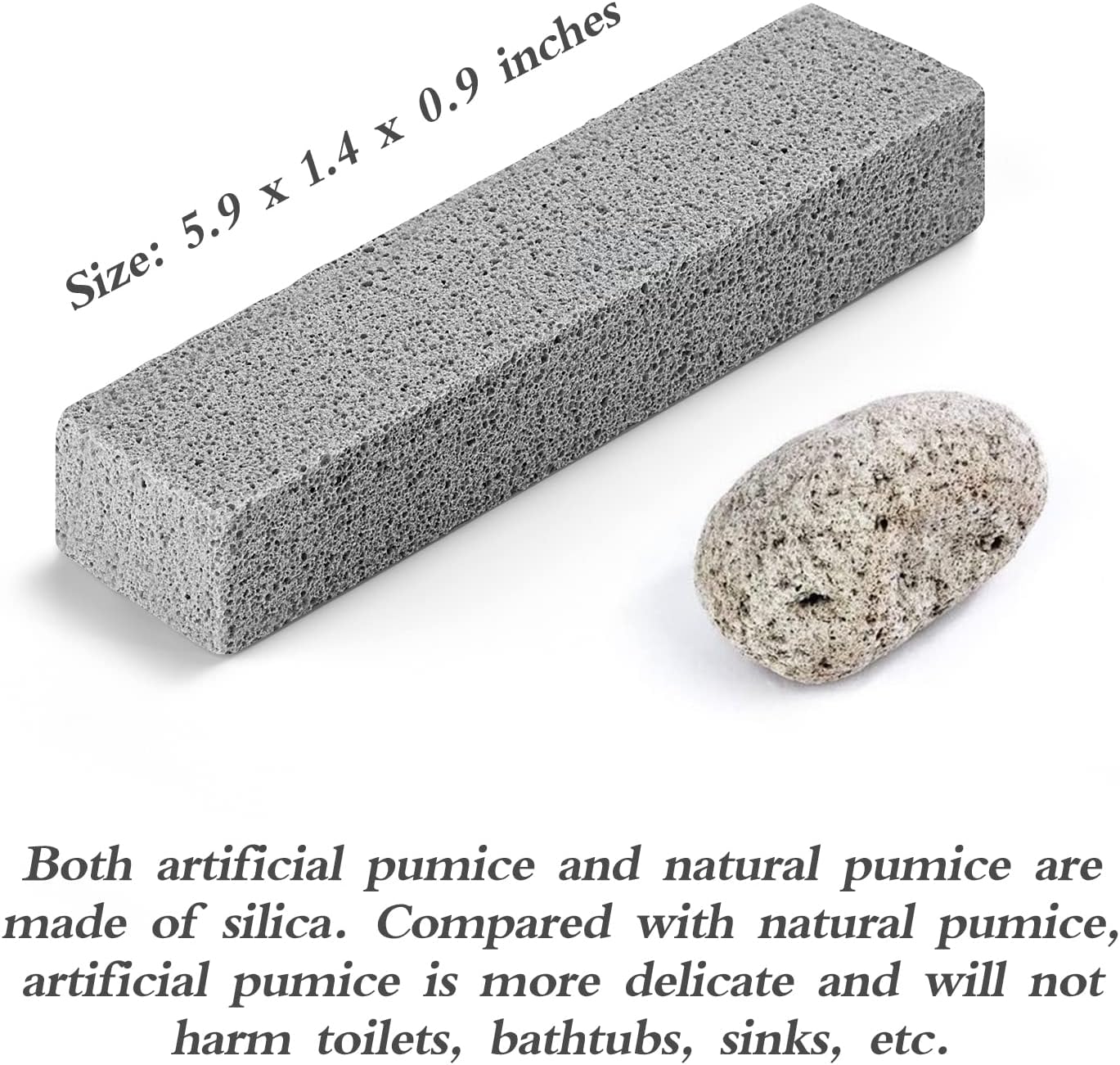 6Pack Pumice Stone for Toilet Cleaning Bowl Stick,Powerfully Cleans Ha