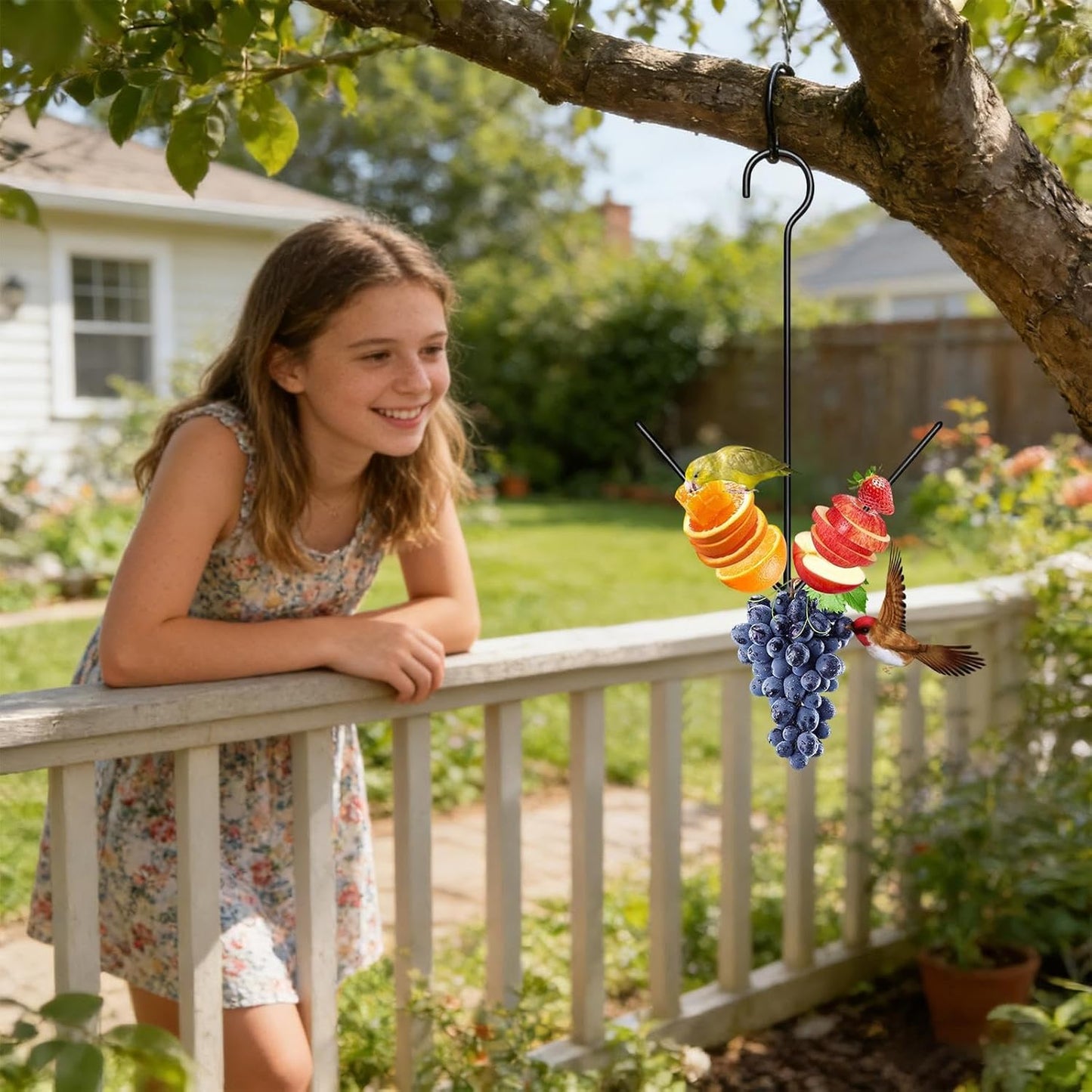 Oriole Bird Feeder, Garden Fruit Dispenser, Outdoor Feeder with Hanging Hook, Decorative Station with Easy Fill, Wildlife Feeding Accessory, Handy Gear for Garden Backyard Patio Lawn Window Balcony