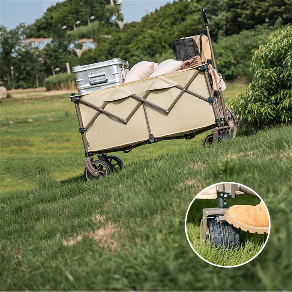 JSEIAJB Camping Cart 80L Folding Trolley Portable Ultralight Shopping 