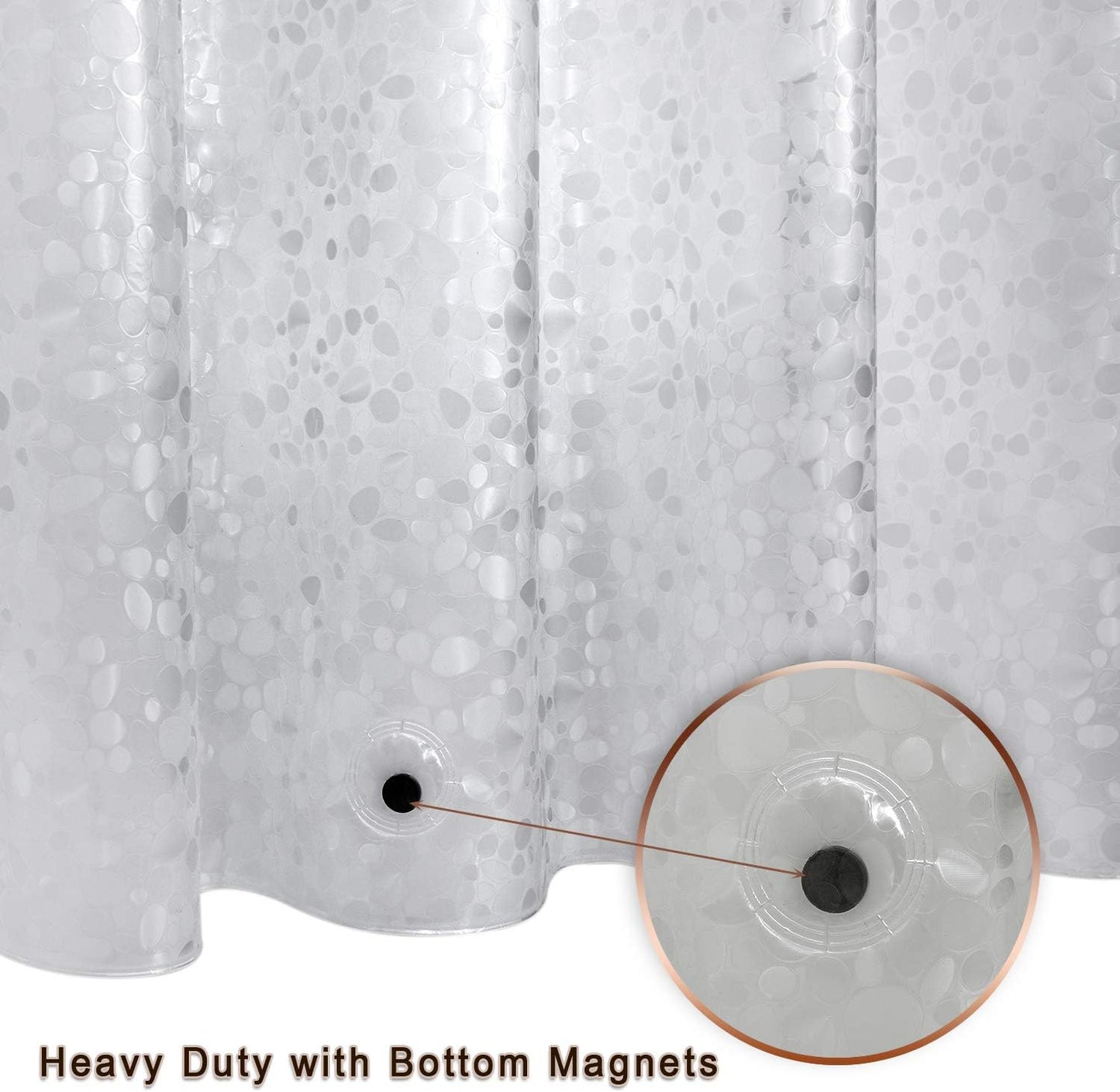 Bostofy Waterproof Shower Curtain Liner 8G EVA Thick Shower Curtain wi