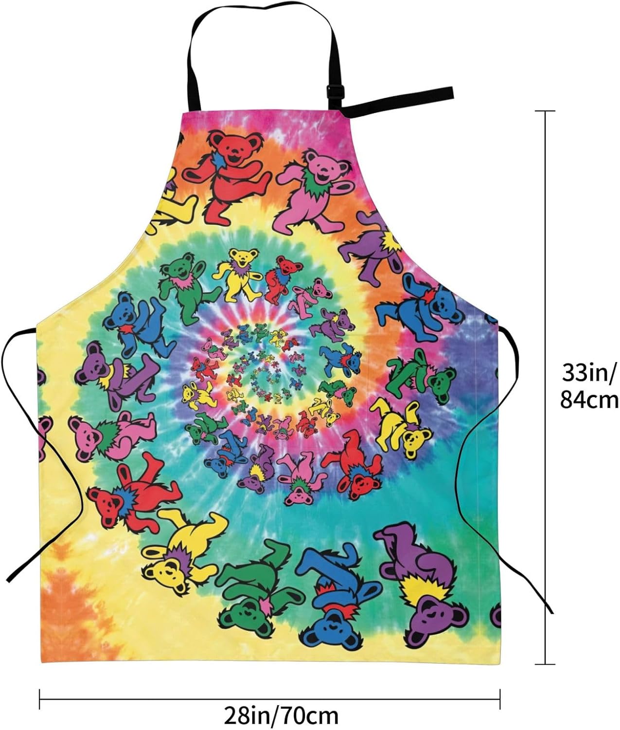 Dancing thanksgiving bear Print 28x33 In Adult Kitchen Apron with Pockets Versatile Chef Smock for Cooking Baking