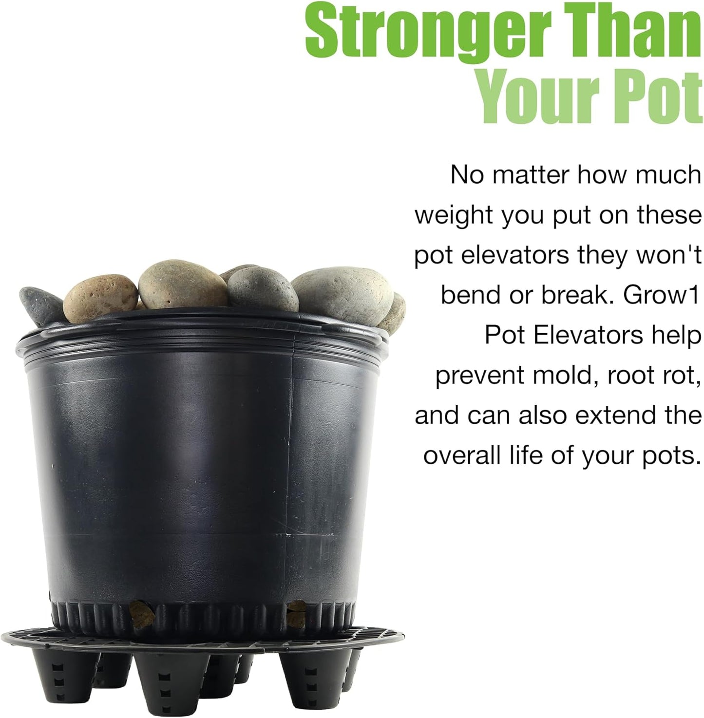 Grow1 16-Inch Pot Elevators for Plants (6-Pack)